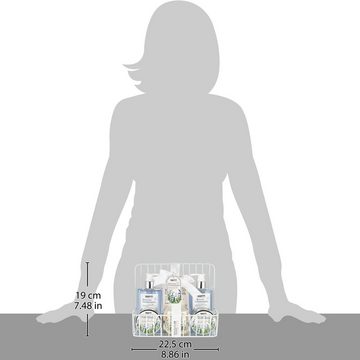 BRUBAKER Hautreinigungs-Set Dusch- und Badeset "Weiß", 7-tlg., Frauen Geschenkset im Badregal, Pflegeset mit Lavendel Salbei Minze Duft