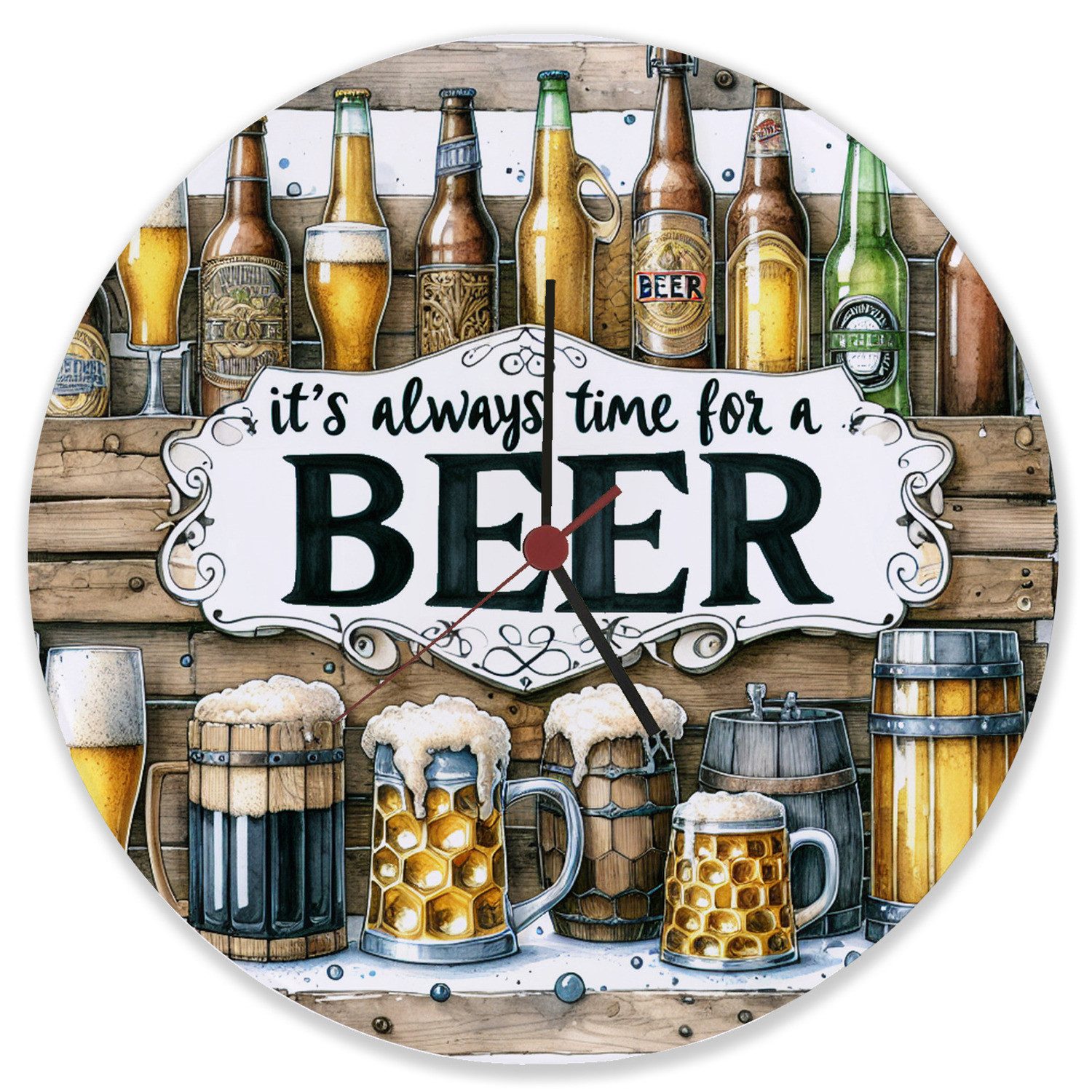speecheese Wanduhr Bier Wanduhr aus Glas günstig online kaufen