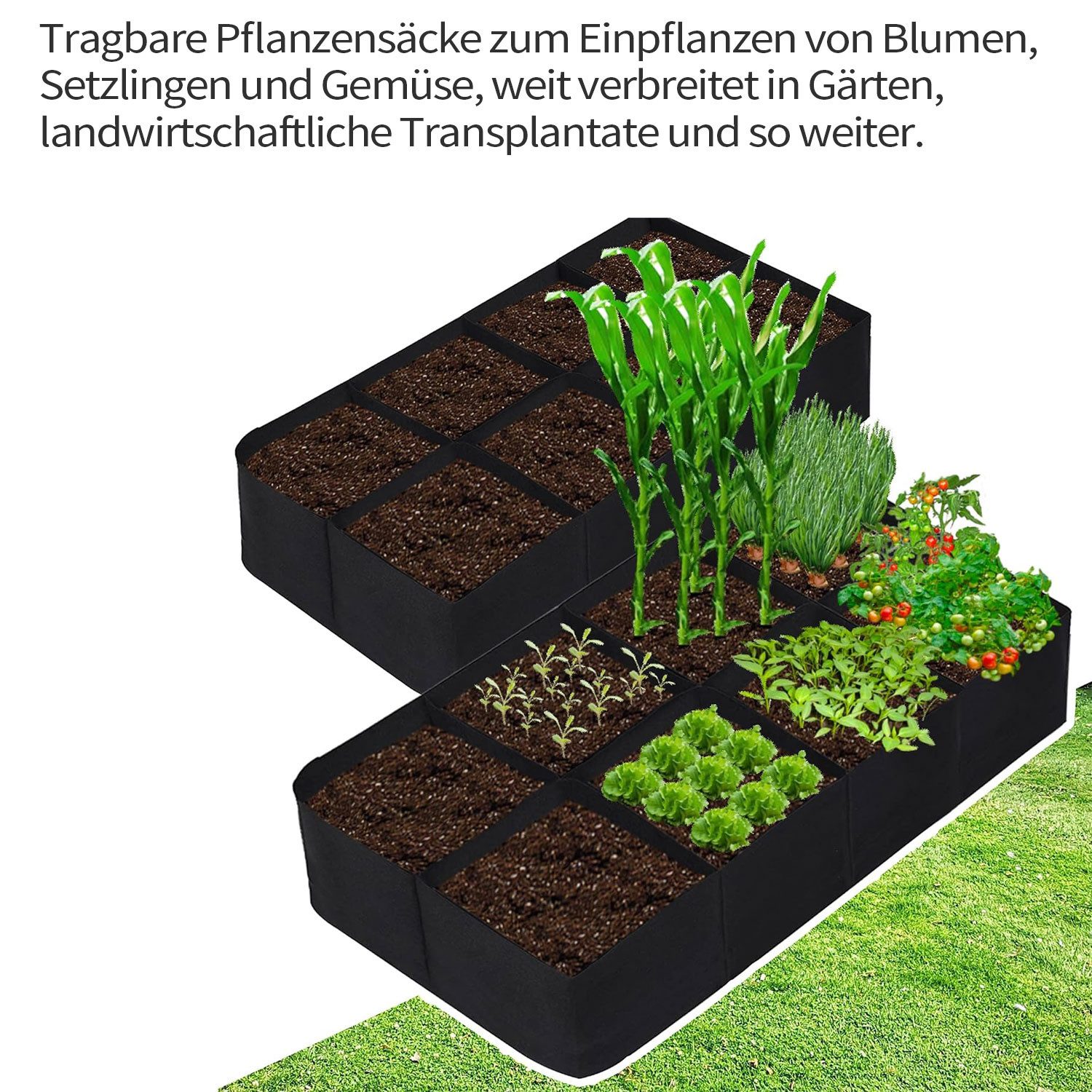 Refttenw Pflanzkübel Pflanzsack 8 Gittern, Atmungsaktive günstig online kaufen
