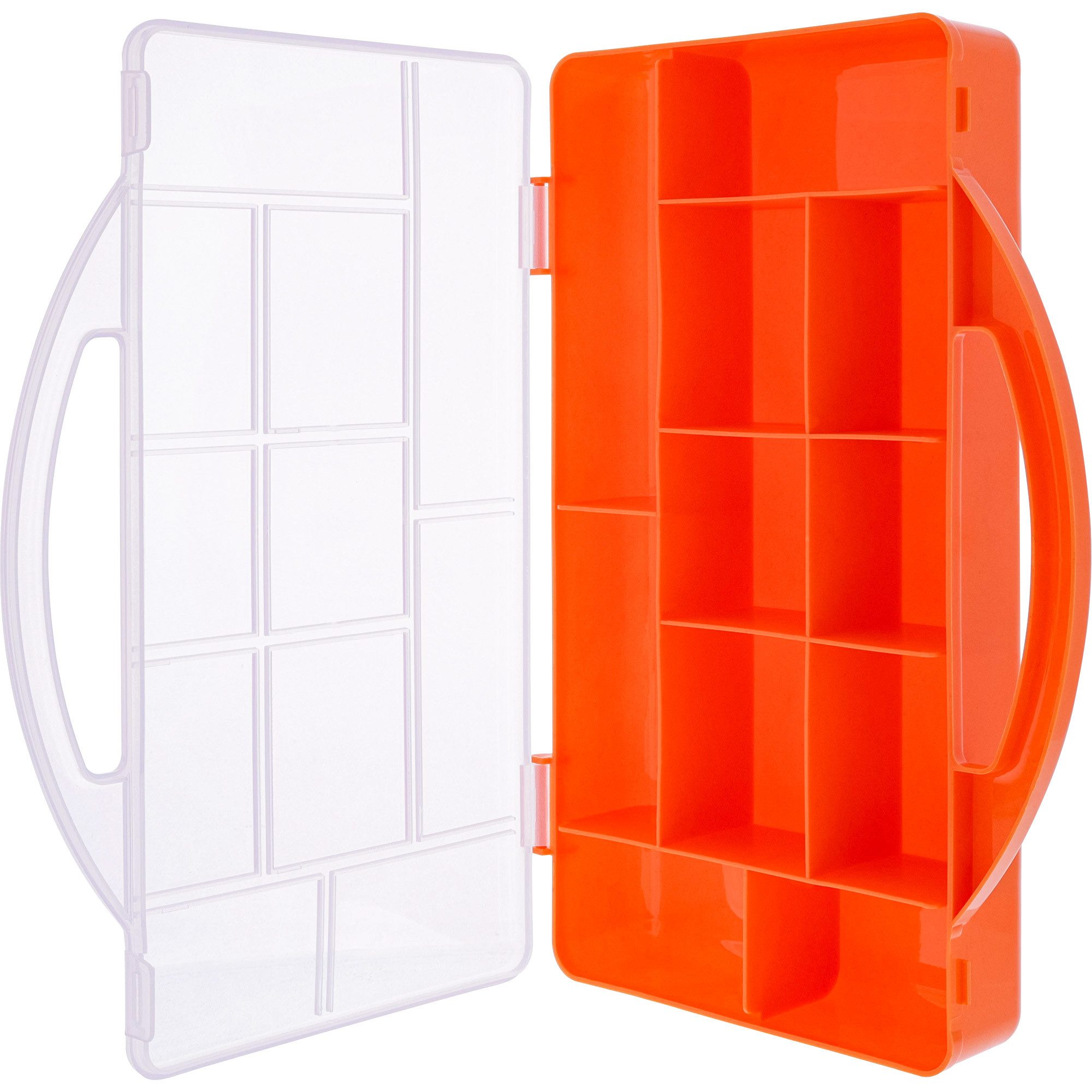 Inline Aufbewahrungsbox 11 Fächer, Abmessungen: 271x186x40mm, orange