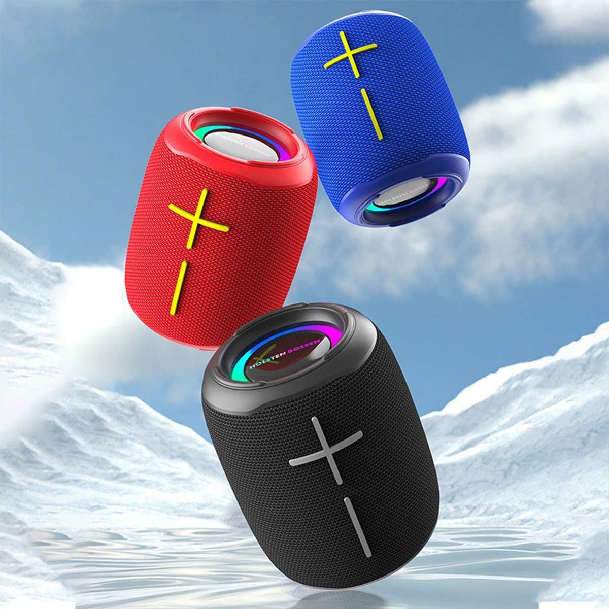 Bluetooth Sound XDeer (360° Lautsprecher Reisen) Box Bluetooth-Lautsprecher Tragbarer Stereo Wasserdicht Musikbox Soundbox für Bluetooth Rot