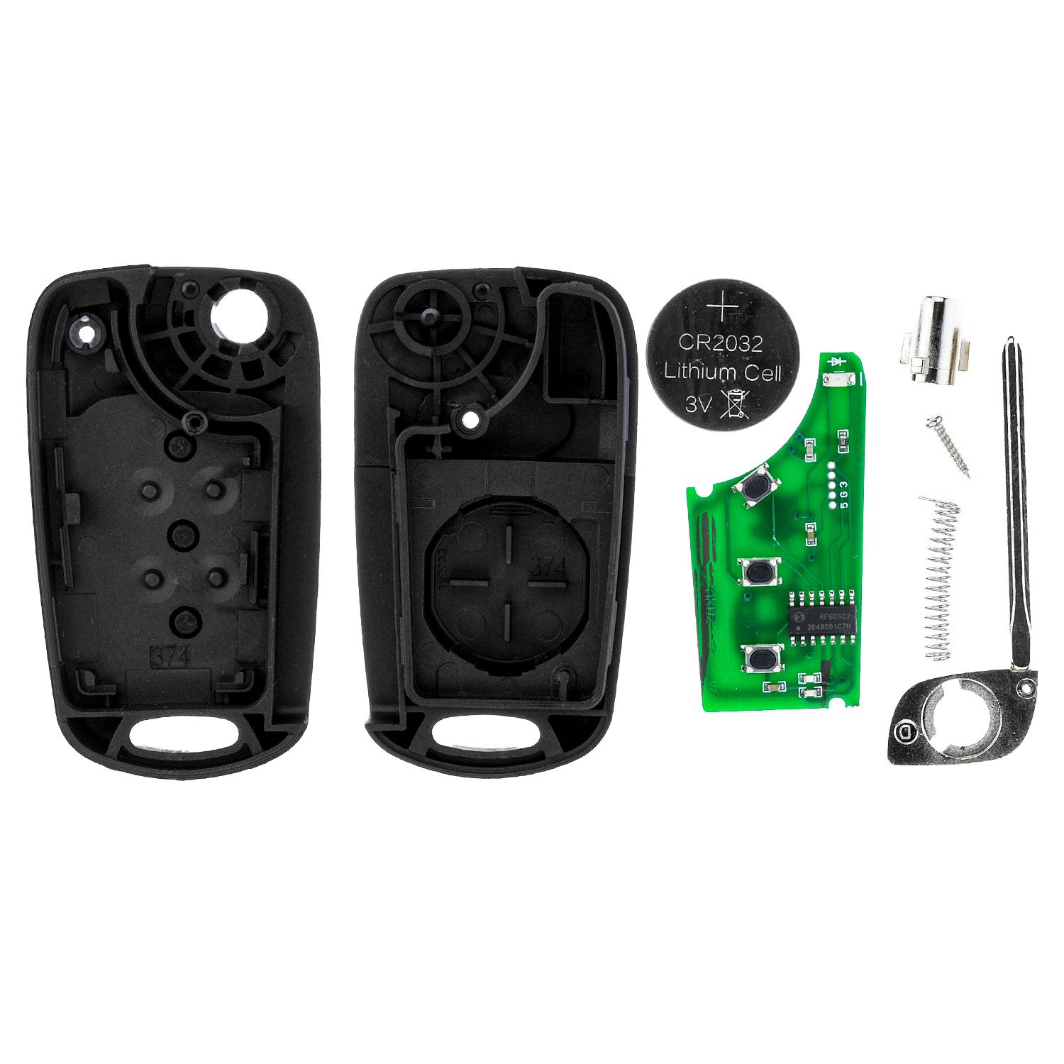 mt-key Schlüsseltasche Auto Funk Schlüssel Fernbedienung 434MHZ (Set), für Hyundai i20 (PB, 08–12); i30 (FD, 07–11); ix20 (JC, 10–19); ix...