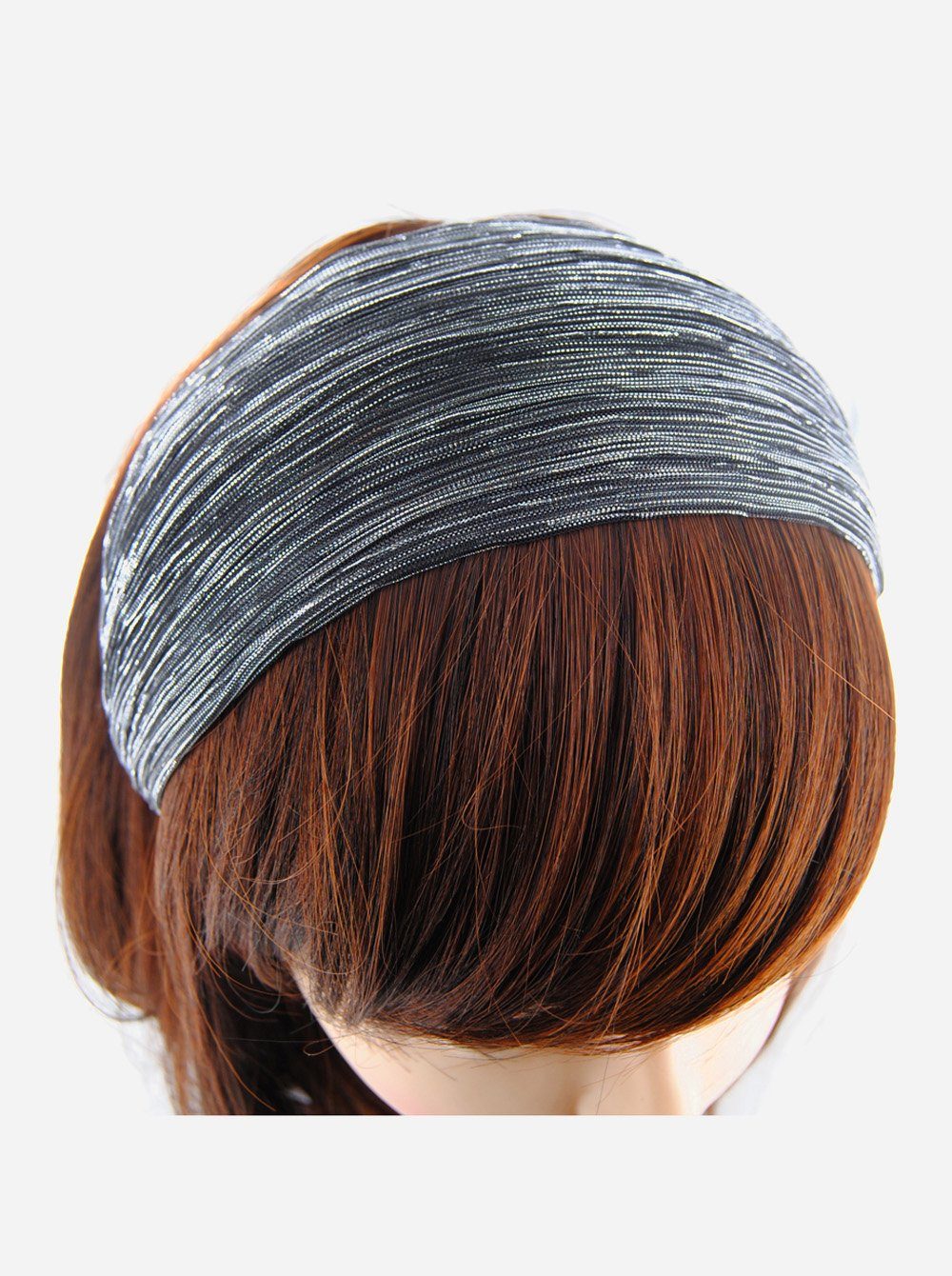 axy Haarreif Glitzerfäden Haarreifen mit Breiter Haarreif Dunkelgrau Glitzerfäden Damen mit Haarband Breiter in Haarreif Tuchoptik, auffallenden