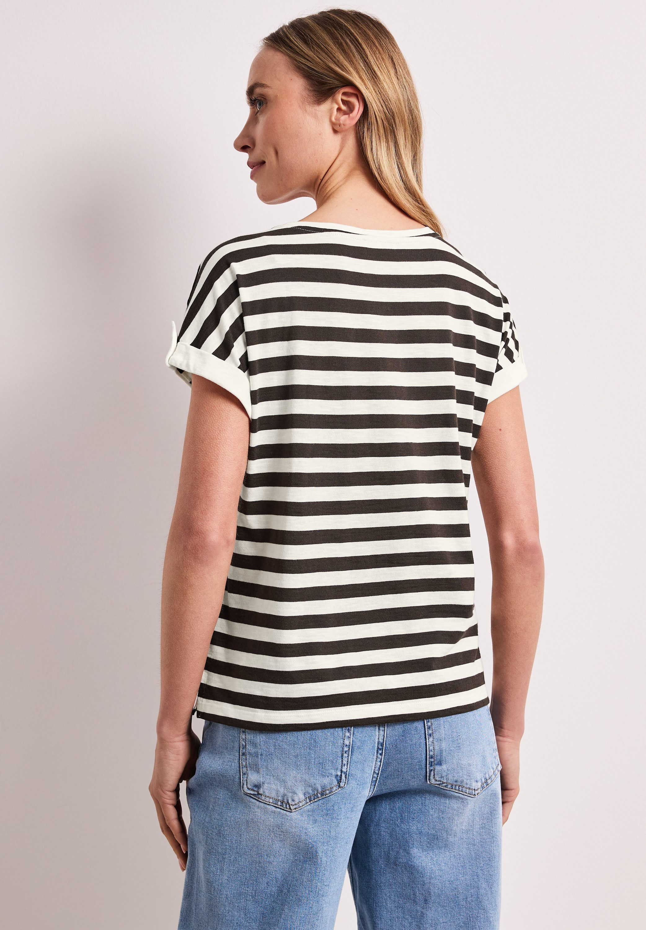 STREET ONE Shirttop Sommershirt mit Streifen