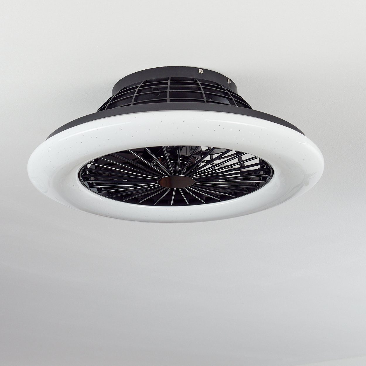 hofstein Tischturmventilator Ventilator Metall, Weiß Deckenlampe, Kunststoff, »Concas« aus Schwarz