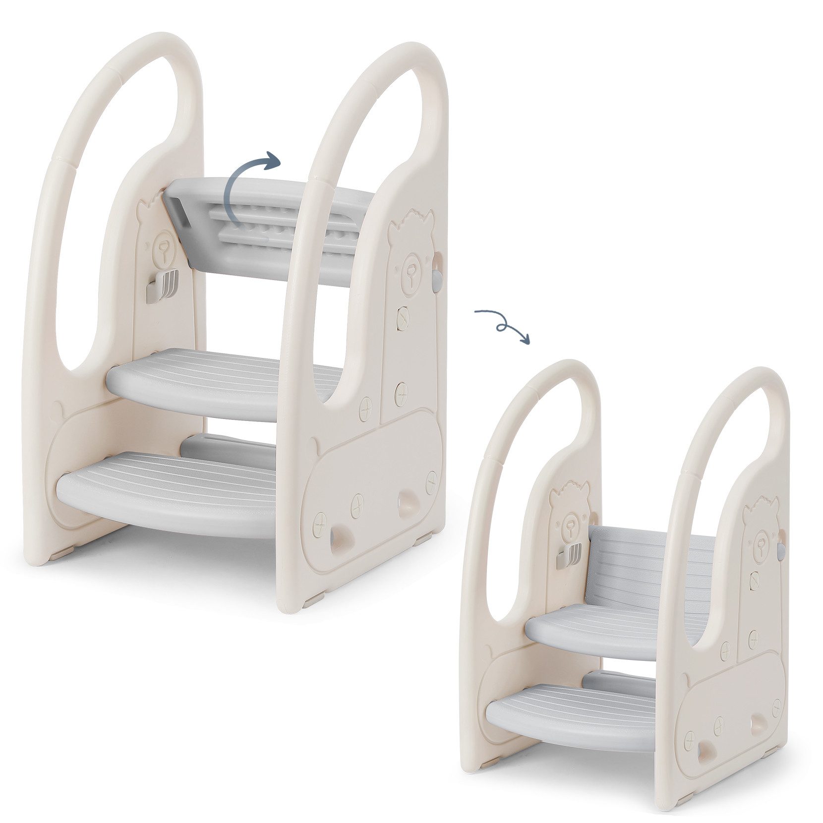 OUNUO Kinderhocker Kind-Tritthocker Kunststoff 3 Stufen mit breiten Stufen günstig online kaufen