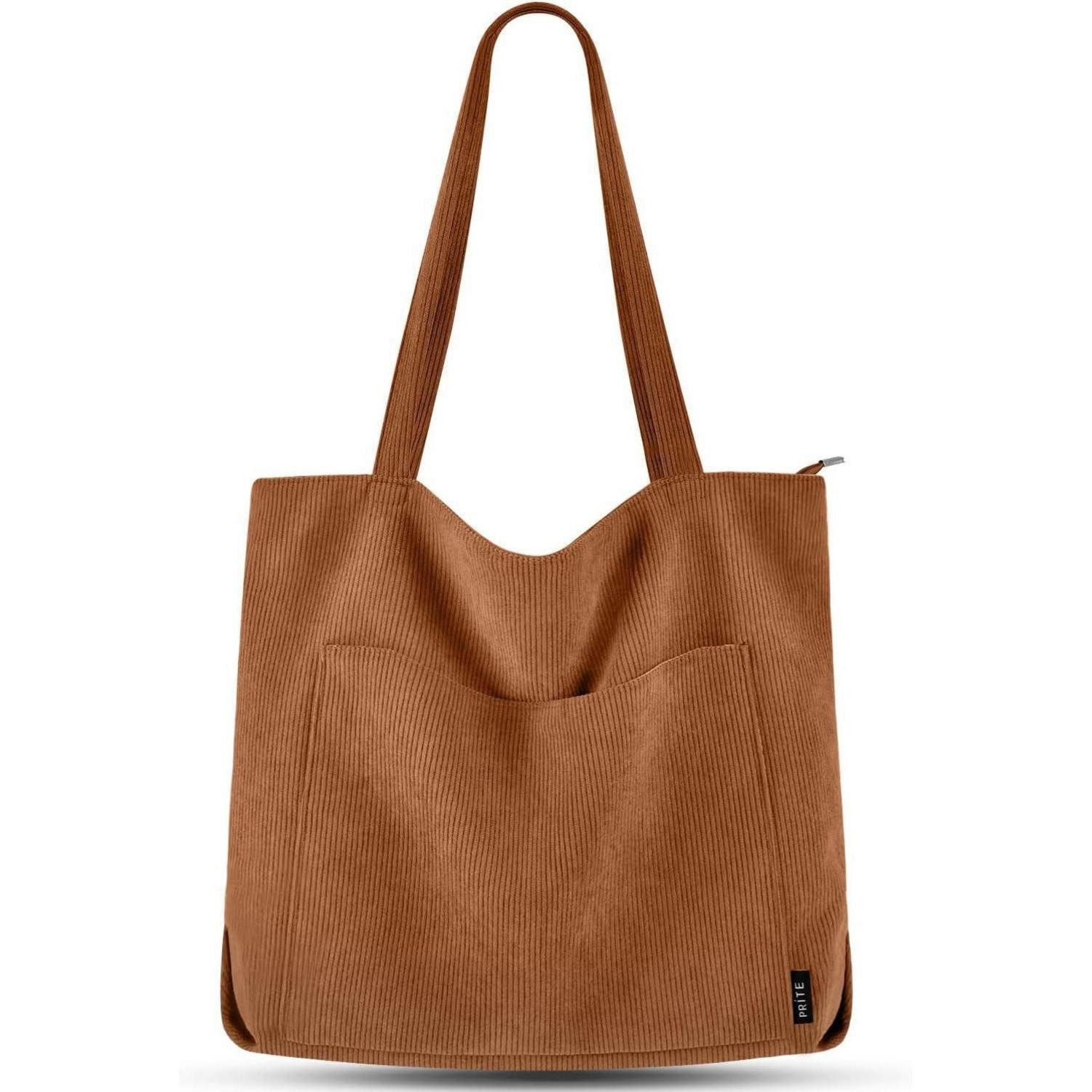Shopper Handtasche Damen Tote Bag Shopper Umhängetasche Cord Braun