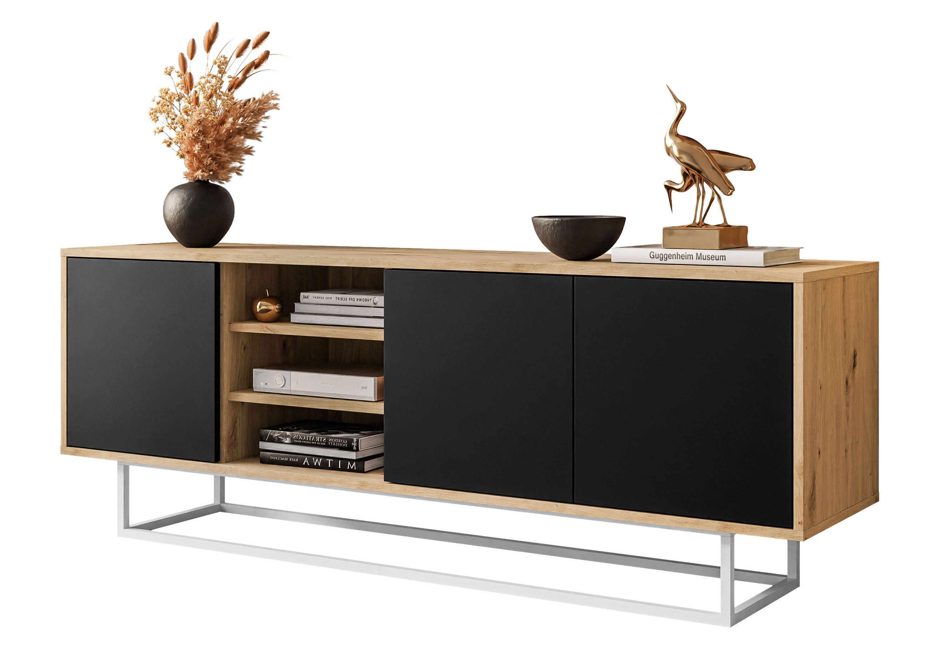 Lookway TV-Schrank SANAYI LOFT mit Ablagen und Metallgestell