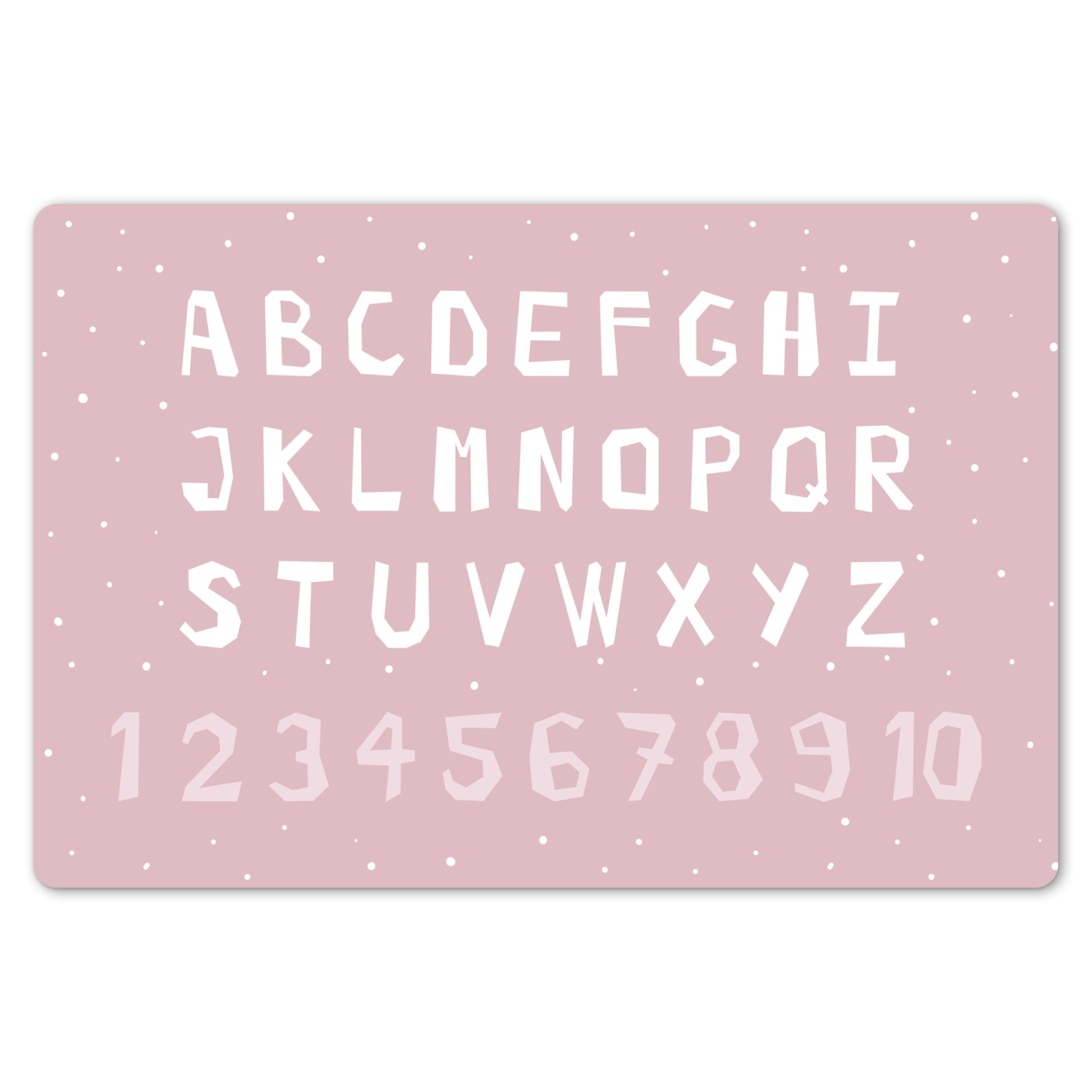 MuchoWow Platzset Alphabet - Rosa - Zahlen - Kind, (1-St), Kinder-Arbeitsun günstig online kaufen