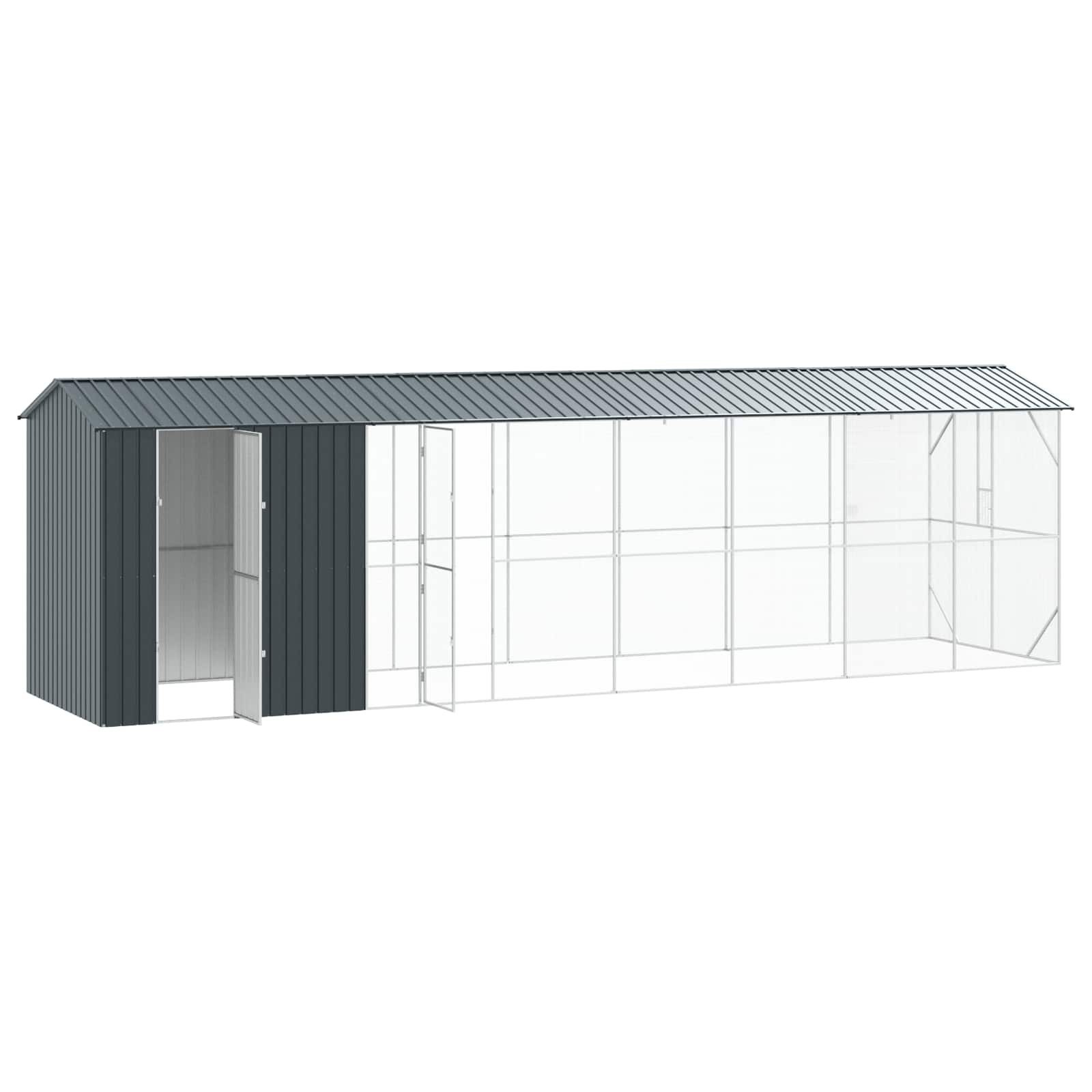 vidaXL Vogelkäfig, Vogelkäfig Anthrazit 860 x 208 x 247 cm Verzinkter Stahl