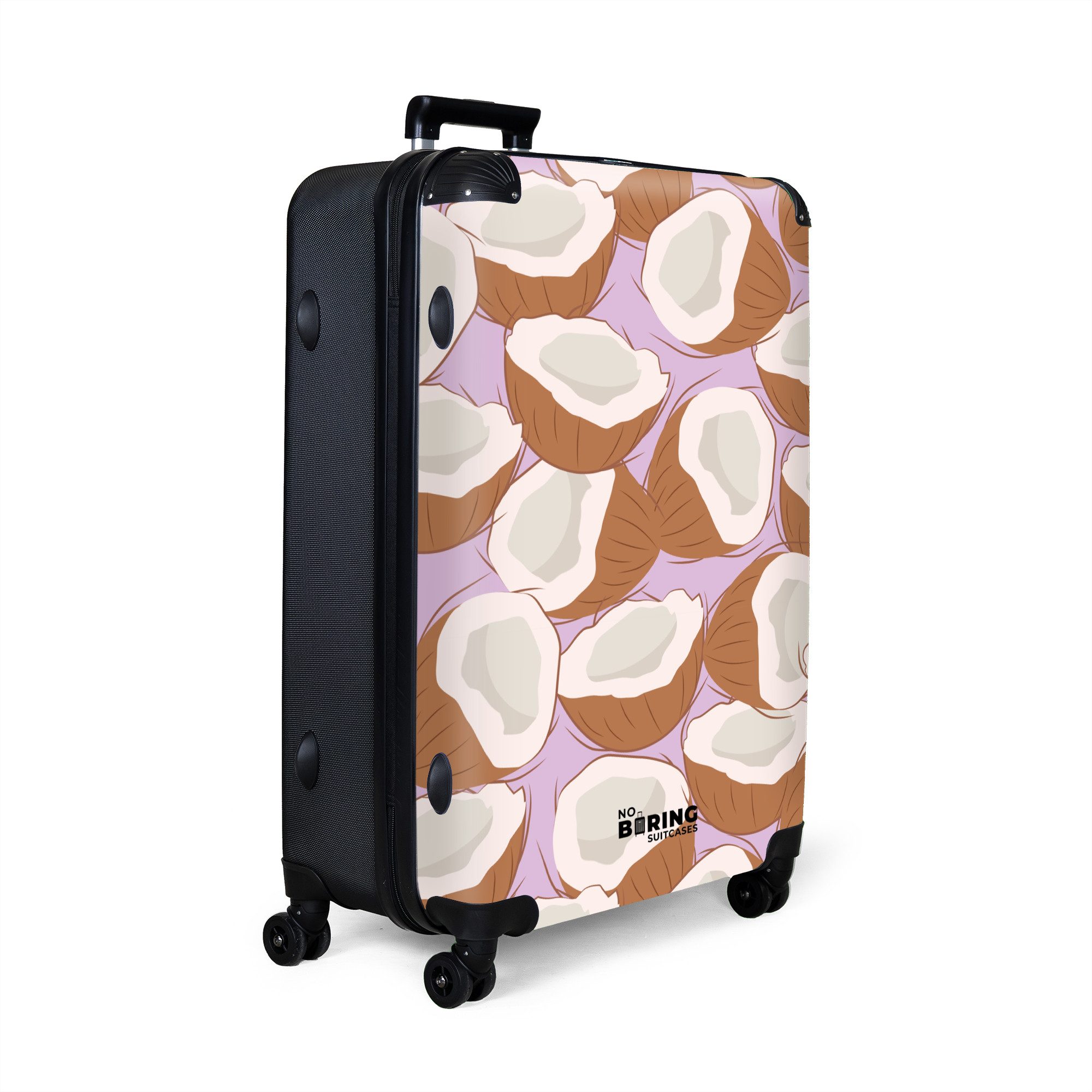 NoBoringSuitcases.com© Hartschalen-Trolley Rosa mit Kokosnuss-Aufdruck 77 günstig online kaufen