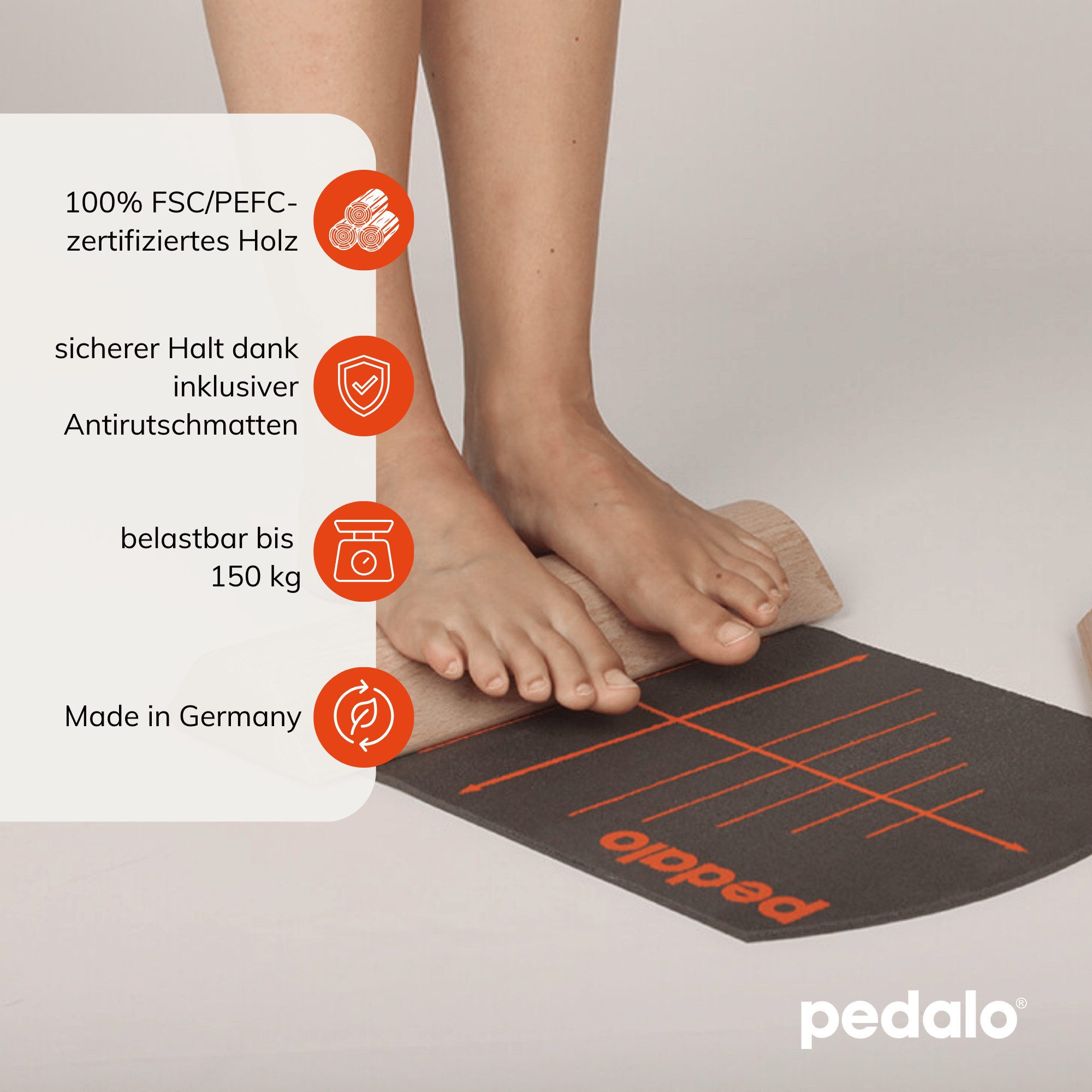 pedalo® Fußtrainer Fußwalzen I Beinachse I Fußverschraubung I Fußdehnung I Fußkräftigung, Beidseitig nutzbar mit unterschiedlichen Schwierigkeitsgraden