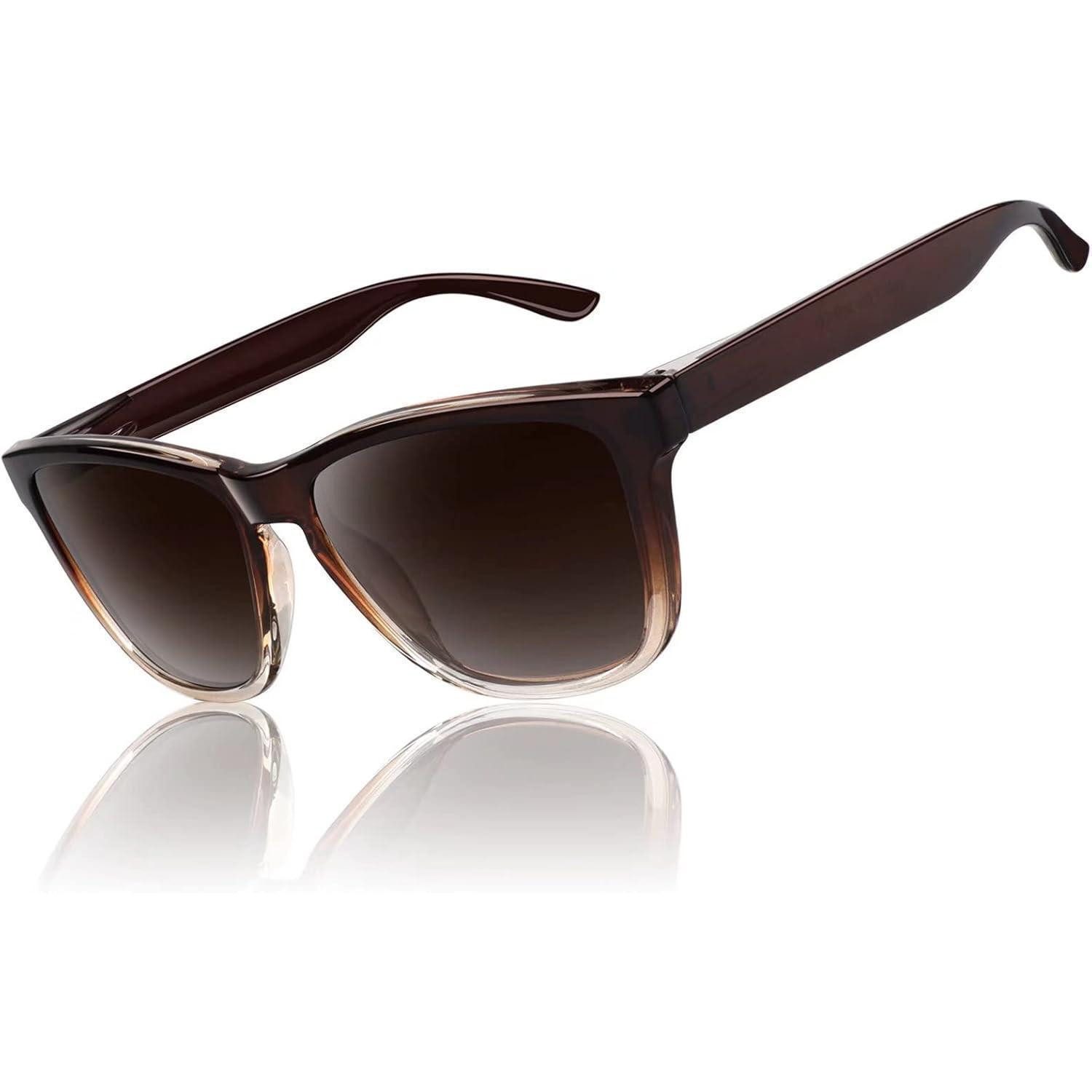 LuxusKollektion Retrosonnenbrille Sonnenbrille Herren Damen polarisiert UV400 1 Braun Farbverlauf Braun
