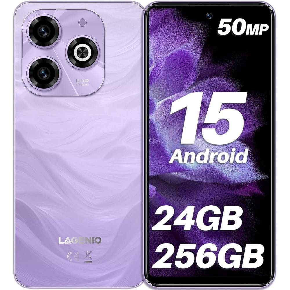 LAGENIO A11 Pro 6,7" Fingerabdruck Gesichtserkennung 50MP 5150 mAh 24/256GB Smartphone (50 MP Kamera, gute Kamera, lange Akkulaufzeit, 120 Hz Display, Handy ohne Vertrag)