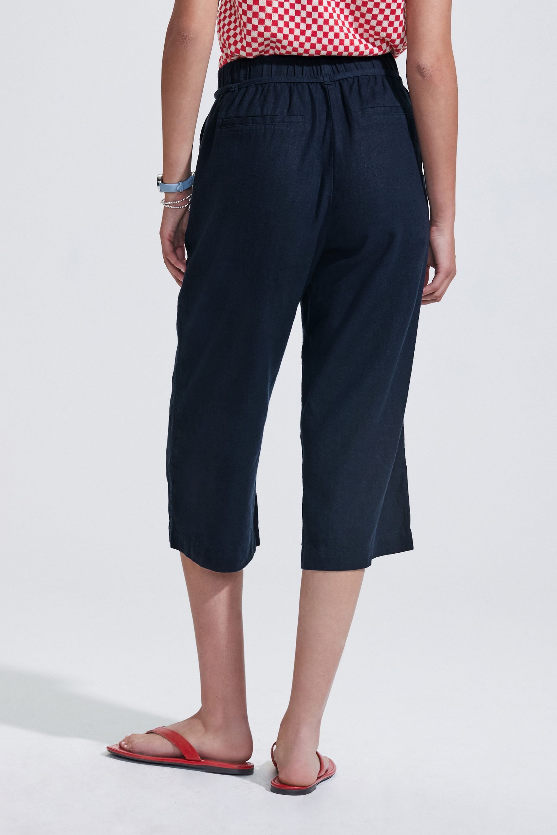 Next Culotte Culotte aus Leinengemisch mit Bindegürtel (1-tlg)