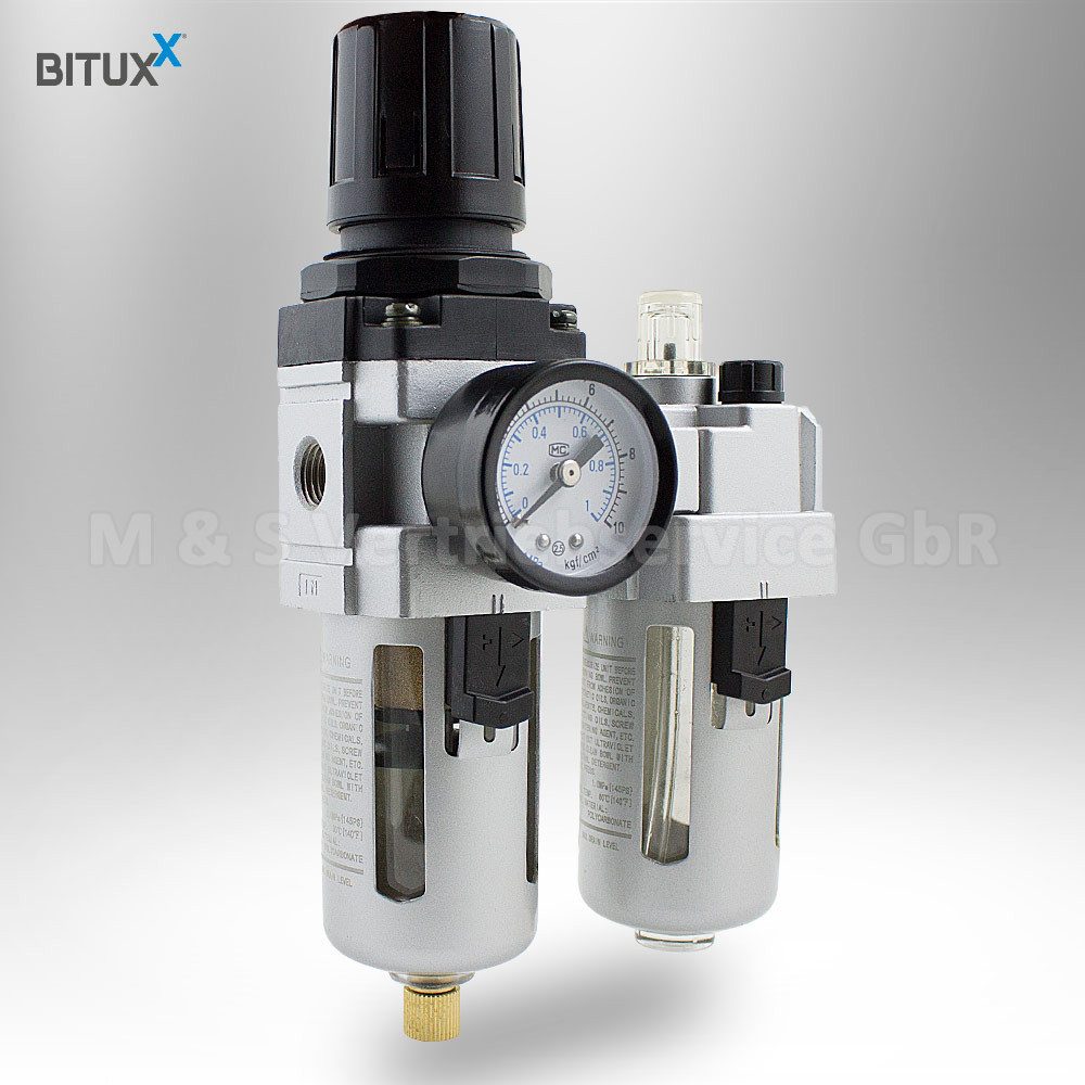 Bituxx Vorfilter Druckluft Wasserabscheider Oeler 1/4 Zoll Druckminderer (MS-15816)
