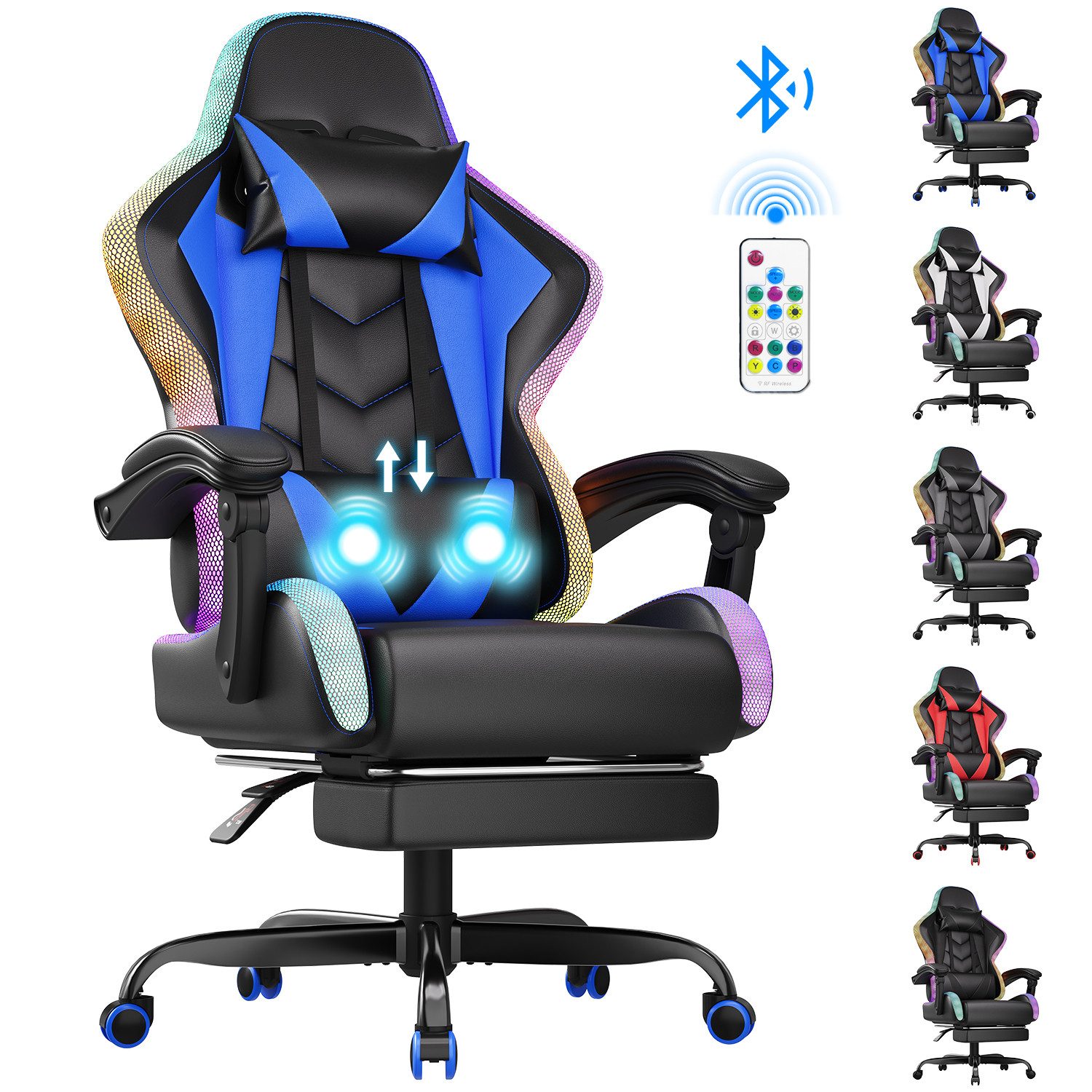 HOMALL Gaming-Stuhl Gaming Chair,Massage,Bürostuhl,Gaming Stuhl (Die LED-Be günstig online kaufen