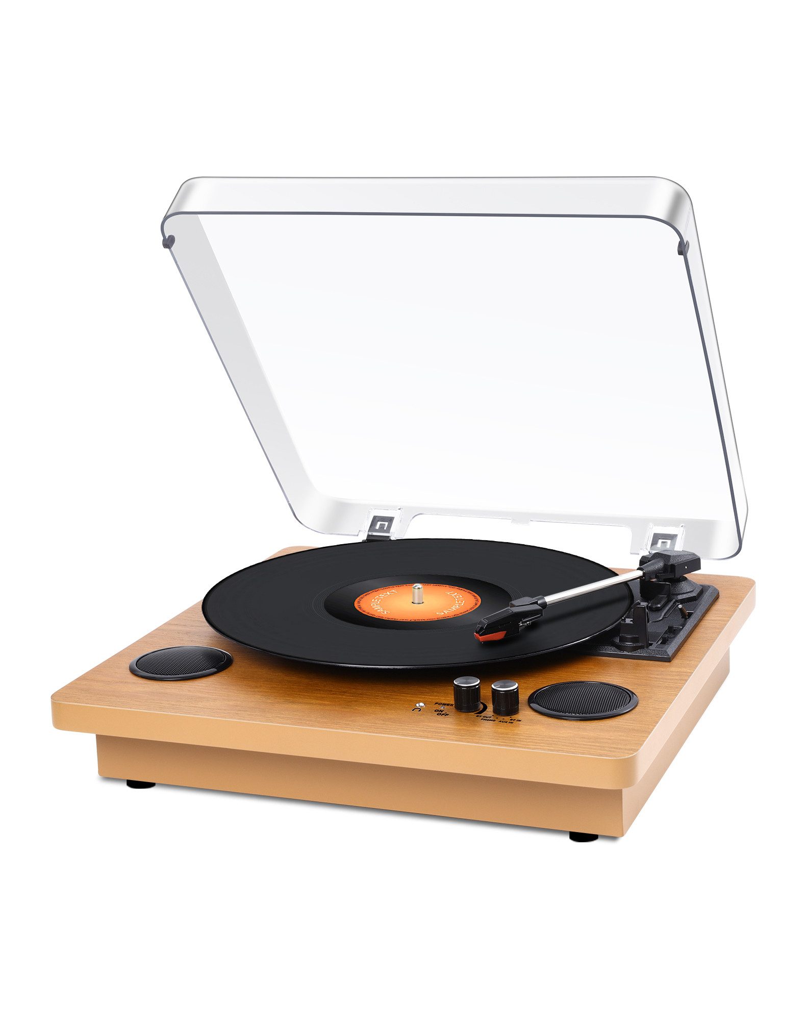 Fofile Bluetooth 5.4 Schallplattenspieler 2 Stereo-Lautsprecher 3-Gang Проигрыватели (Direktantrieb, 33-1/3, 45, 78 U/min und 7/10/12 Zoll Schallplatten oder Alben)