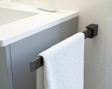 einfachgutemoebel Aufsatzwaschbecken Qualitäts Handtuchhalter Bath-O-Line, schwenkbar Paar, schwarz matt (1-St., SET enthält: Handtuchhalter, Befestigungsmaterial)