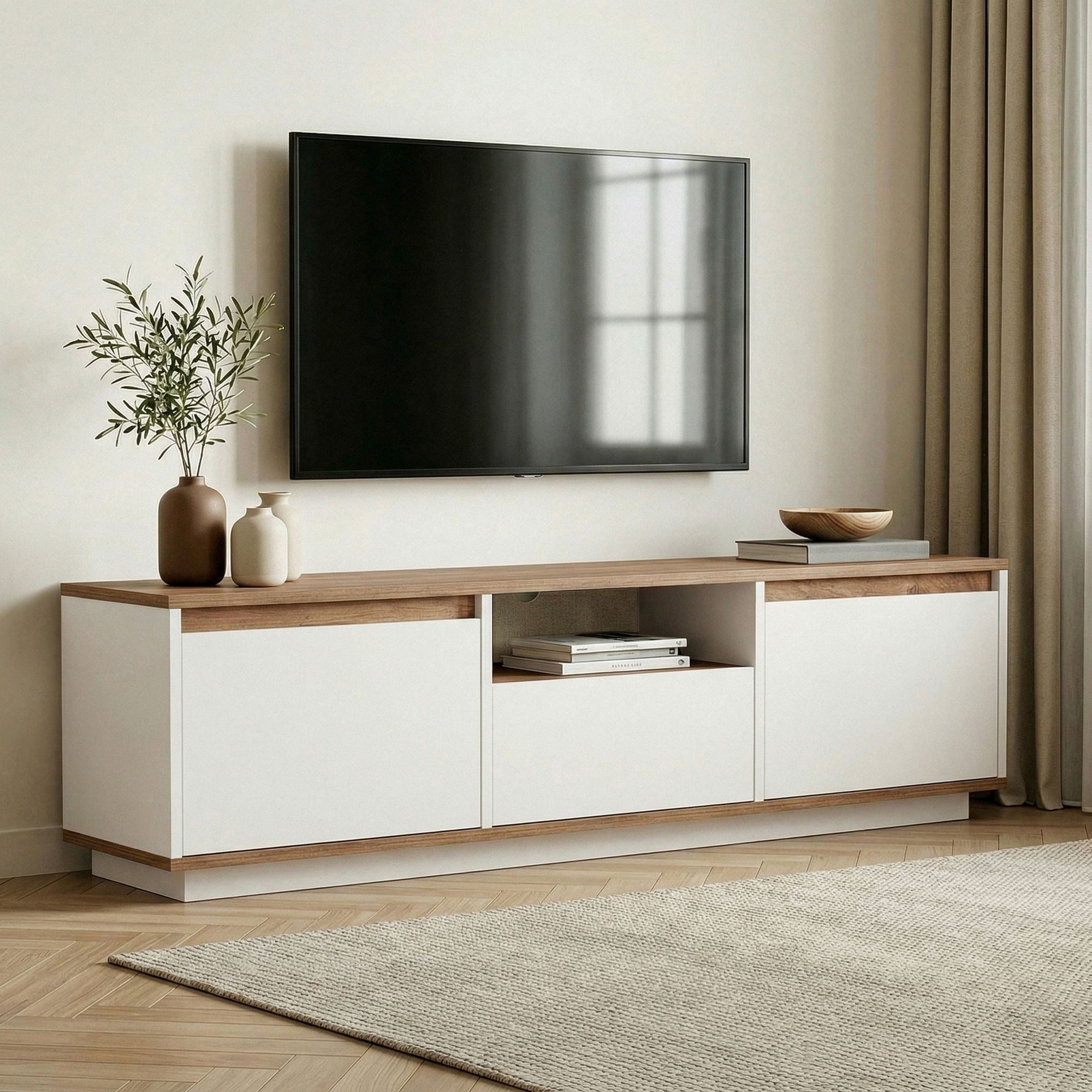 Skye Decor Sideboard Nordure Sentinel (Packung, 1 St., 1 TV Board), Japandi Design,Breite 160 cm, griffloses Design mit Stauraum