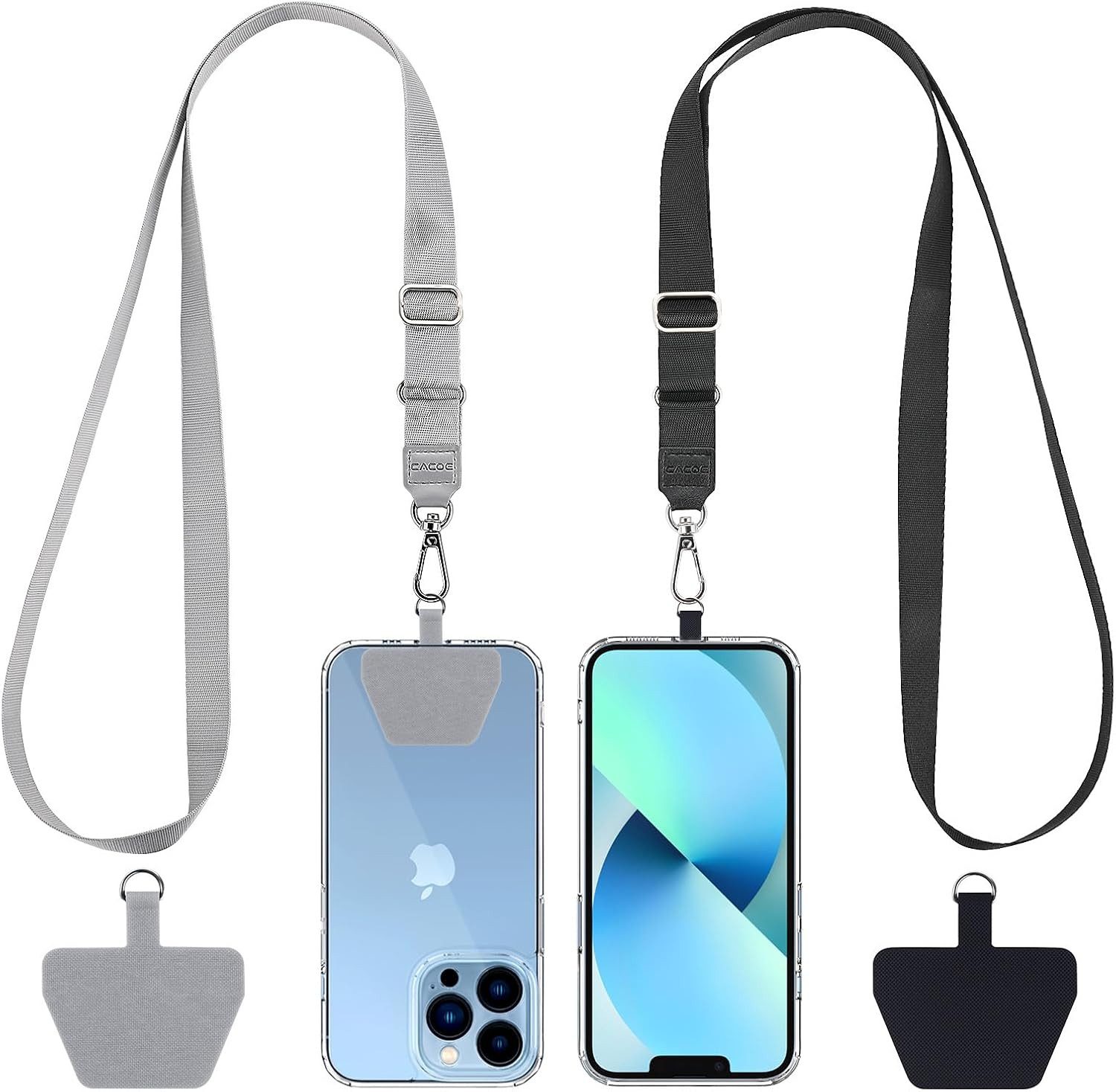 FELIXLEO Handykette Handyband Universal 2 Stück verstellbar Halsband mit 2 Patches