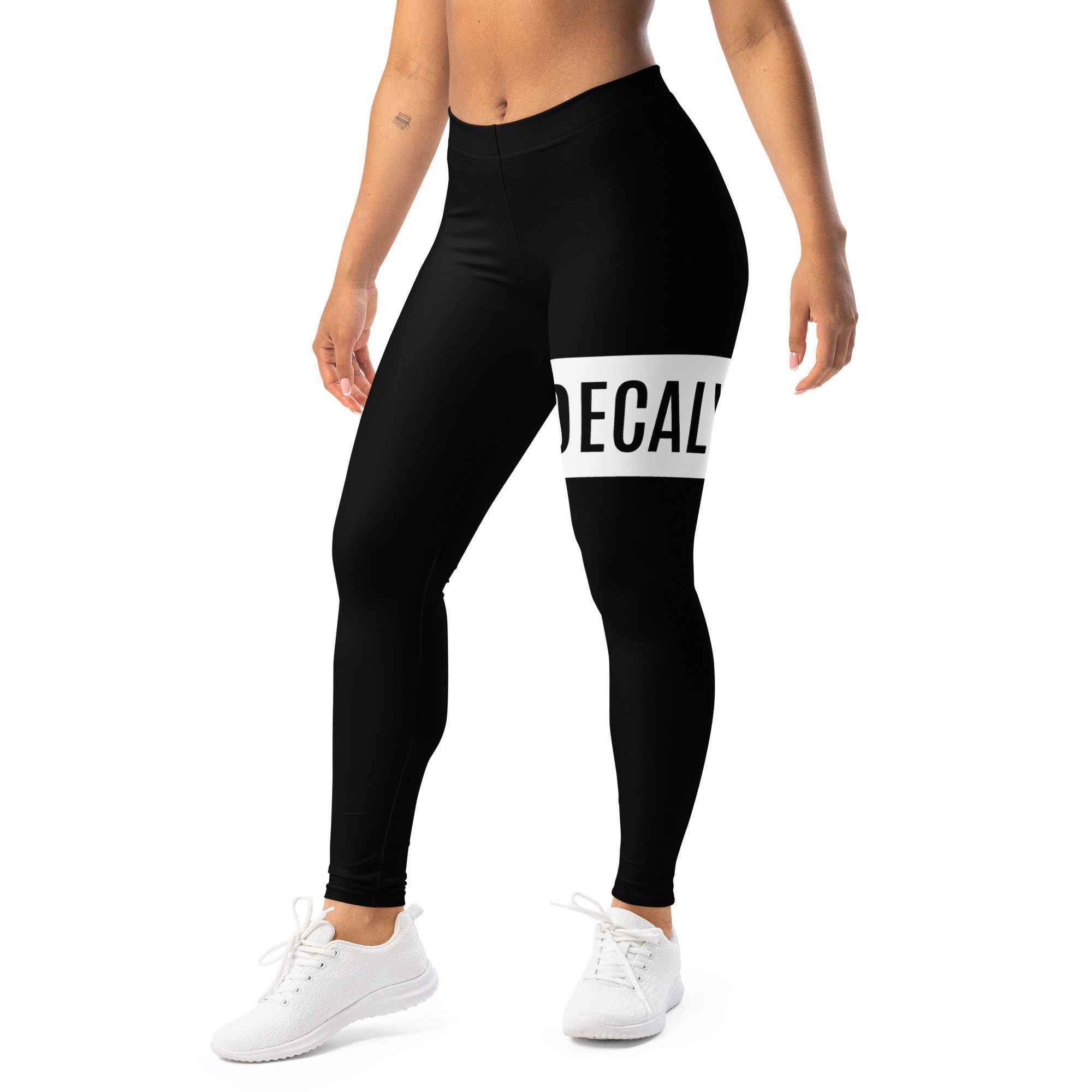 DECALVIBES Funktionsleggings Damen Leggings Basic Urban Side White Blickdicht, 4-Wege-Stretch, elastischer Bund, weiches Material