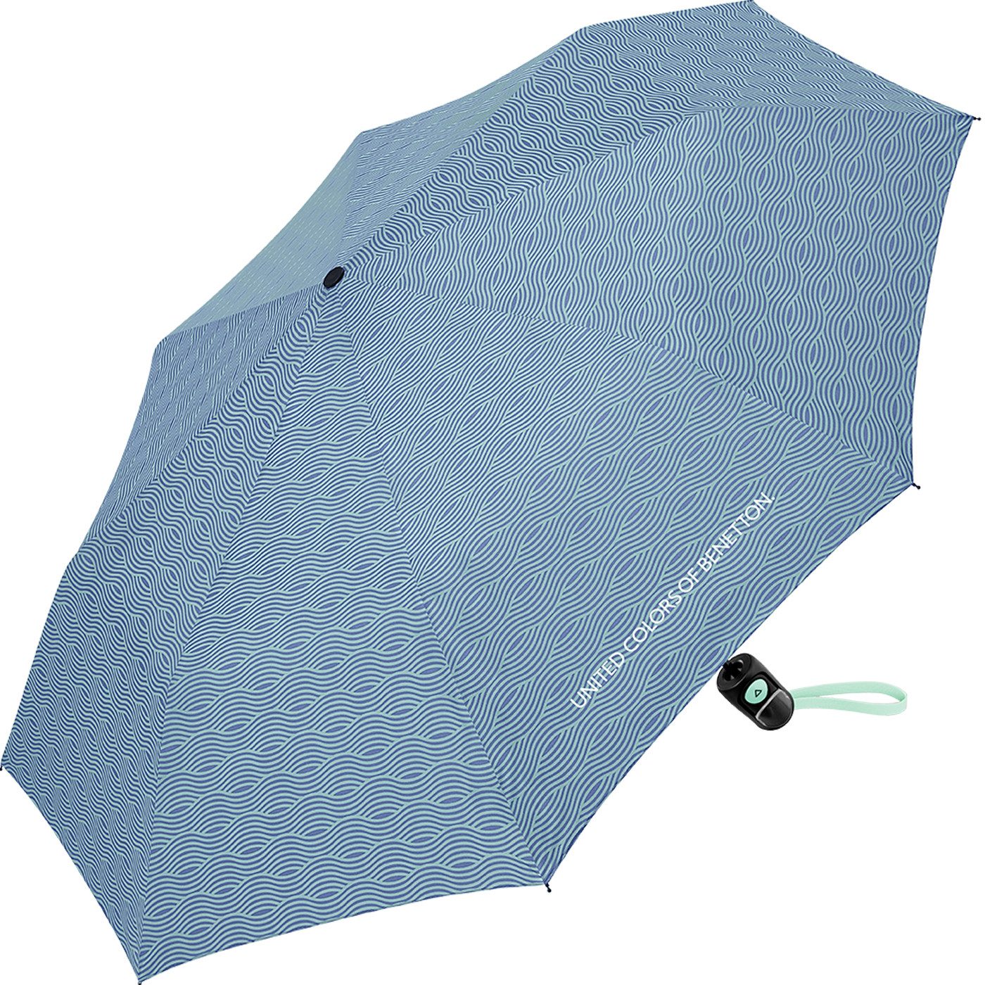 United Colors of Benetton Taschenregenschirm für Damen mit Auf-Automatik FS 2026 Design, klein, leicht, stabil und modern