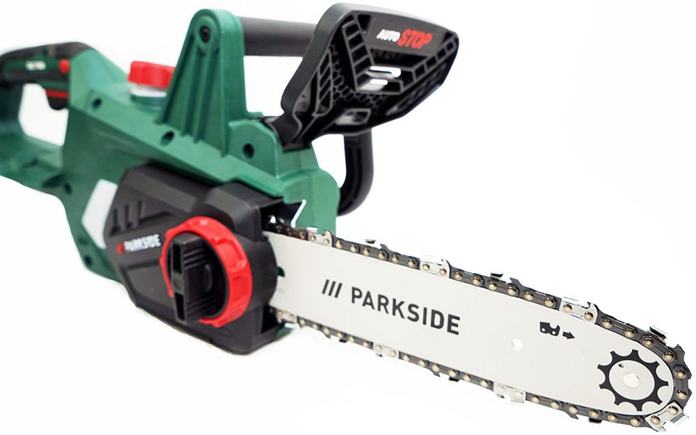Parkside Akku-Kettensäge 20V, PKSA 20-Li D4, ohne Akku und Ladegerät, Motorsäge, 30,70 cm Schwertlänge, Die Lieferung erfolgt ohne Akku und Ladegerät