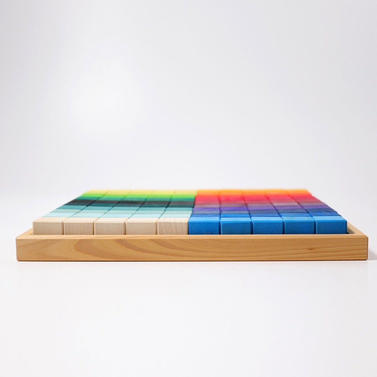 GRIMM´S Spiel und Holz Design Großes Mosaik Holzbausteine-Set mit 100 farbigen Bauklötzen Spielbausteine
