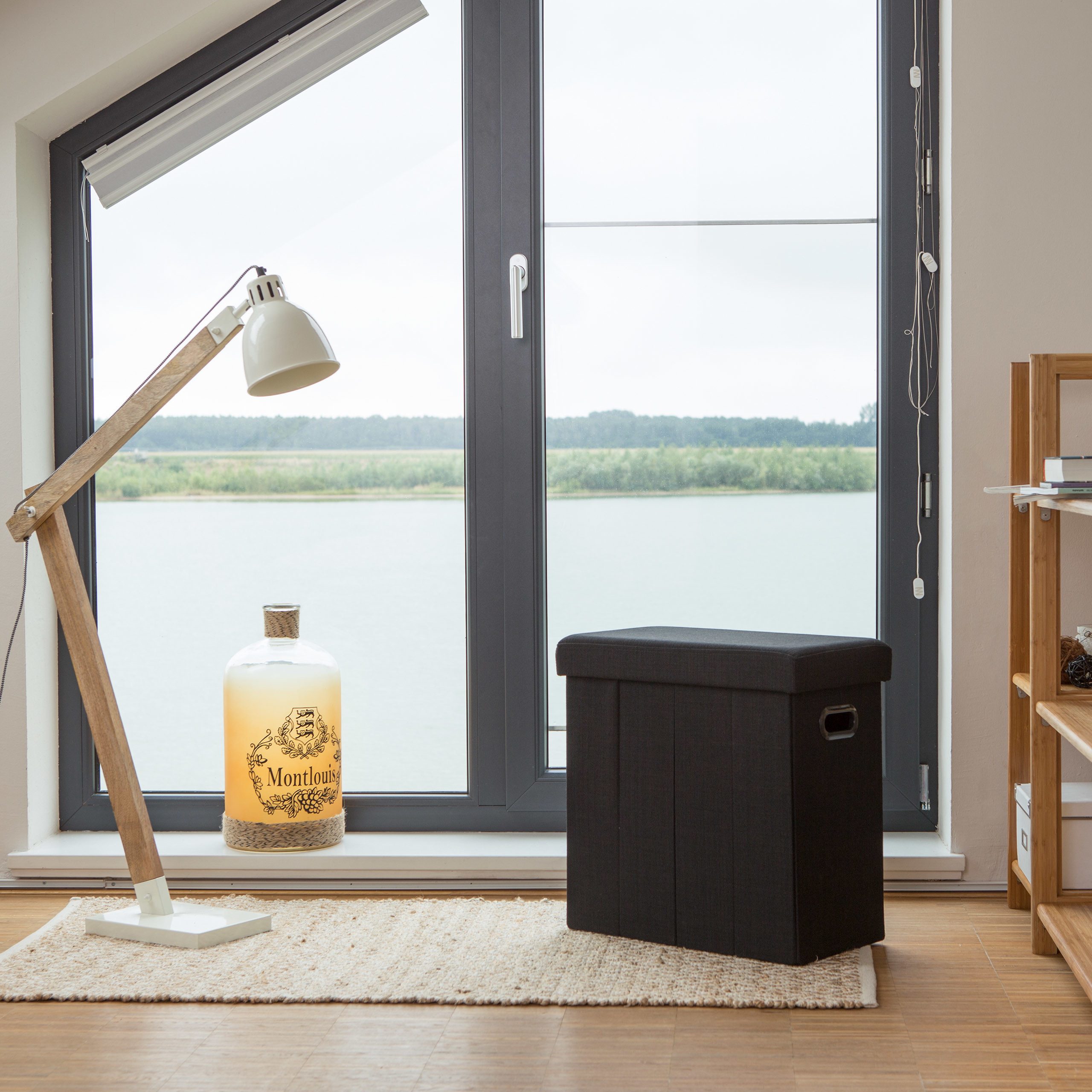 relaxdays Sitzhocker Faltbarer Sitzhocker, Schwarz günstig online kaufen
