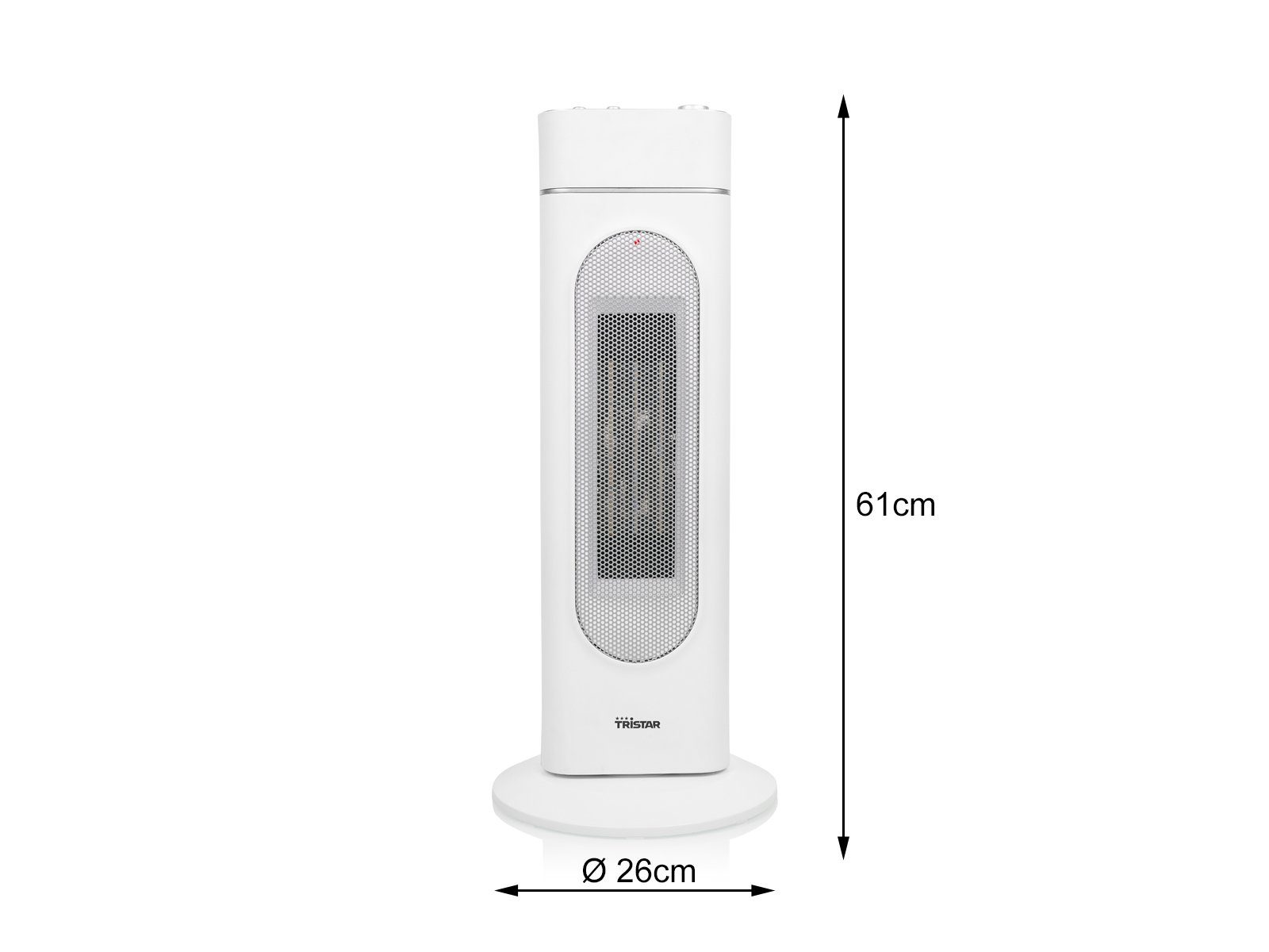 Tristar Keramikheizlüfter, 2000 W, Warmluftheizung Elektro-Heizer mit Ventilator-Funktion, Turmheizlüfter