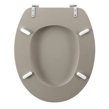 dynamic24 WC-Sitz, Toilettendeckel matt mit Metallscharnieren