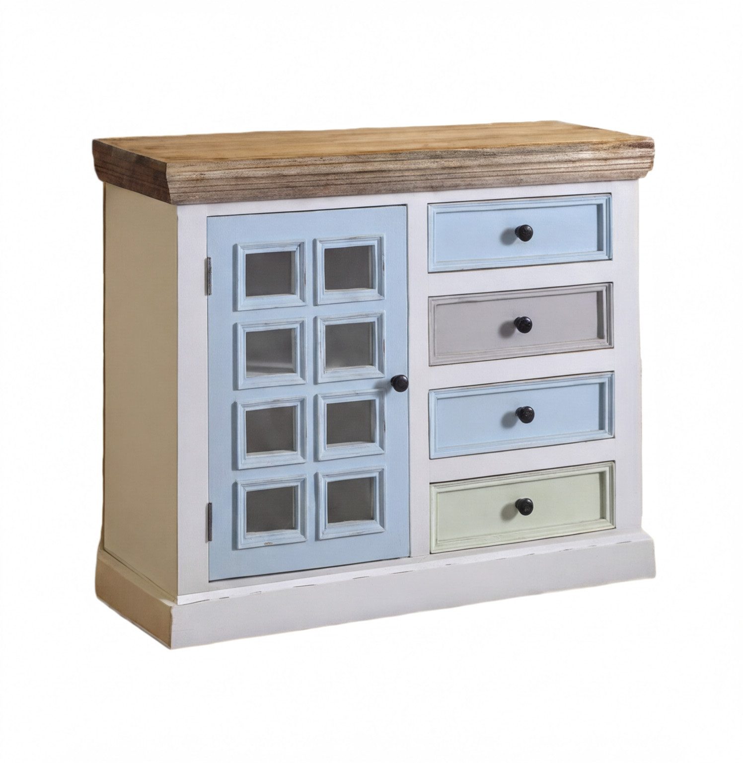WOLF MÖBEL Sideboard (103 x 43 x 85), SIENA Kommode mit 1 Tür & 4 Schubladen