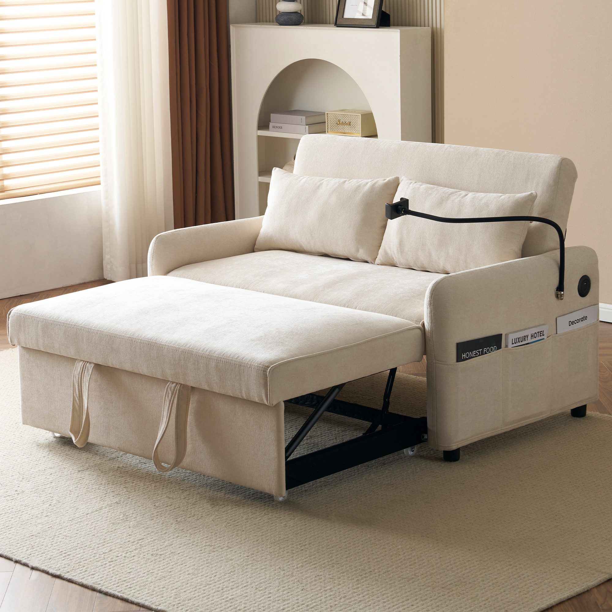 KLAM HOME Schlafsofa modernes Doppel-Klappschlafsofa Bettsofa günstig online kaufen