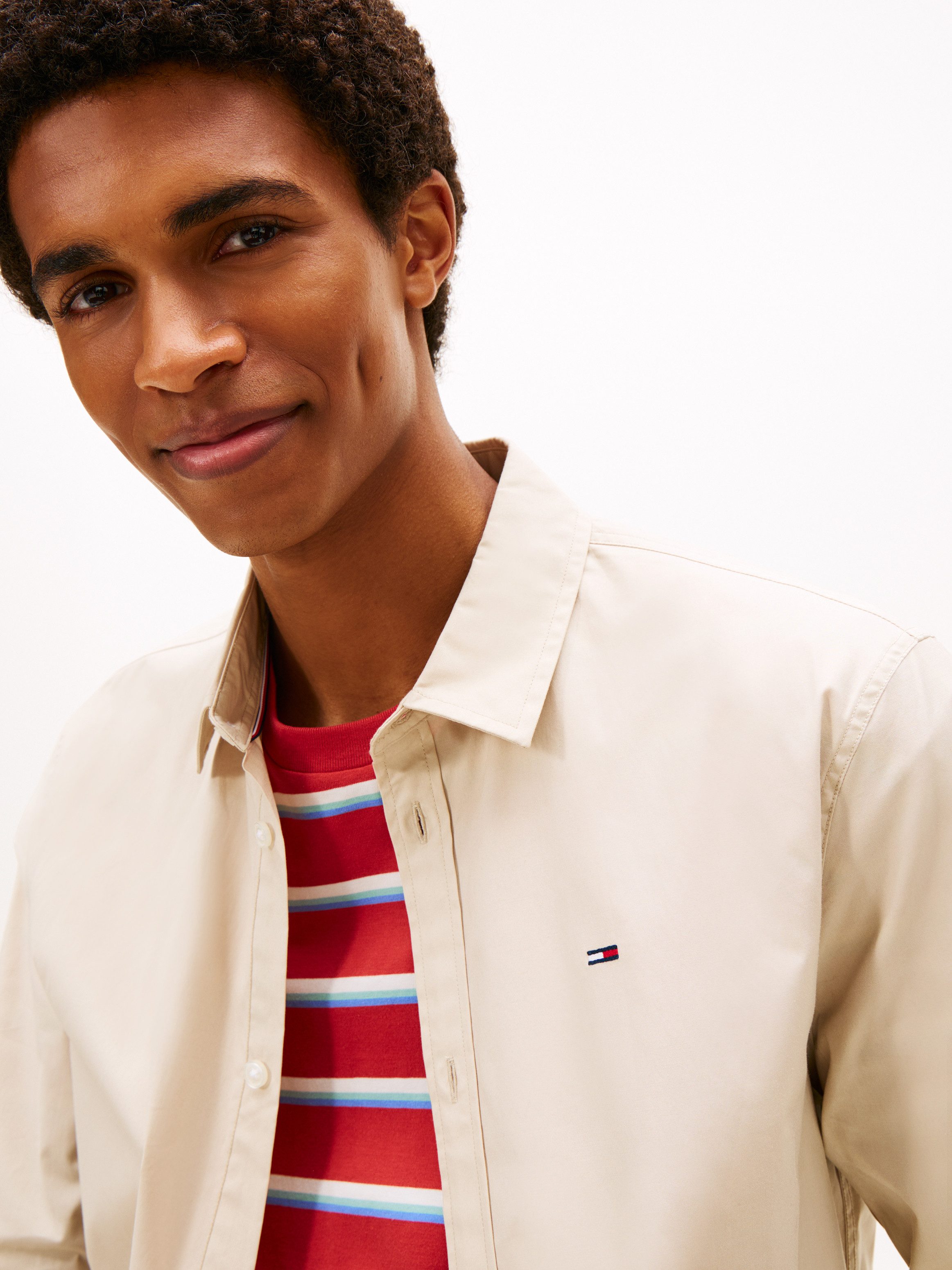 Tommy Jeans Langarmhemd Sabim Stretch Shirt Stretch Hemd, Premium, Slim Fit, mit Elasthan