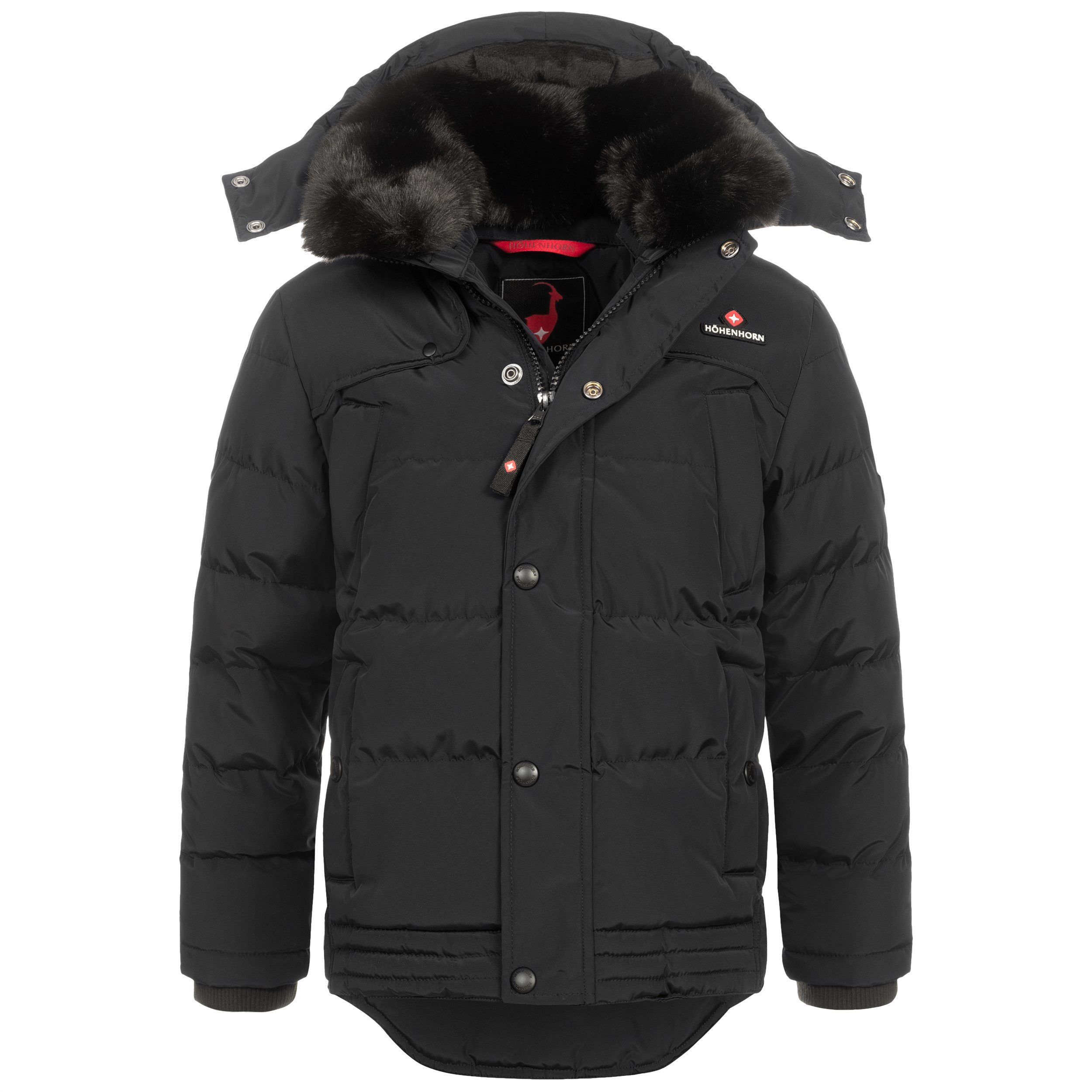 Höhenhorn Winterjacke Bergoo Kinder Winter Jacke Jungen Quilted Steppjacke Gefüttert abnehmbarer Kunstfellkragen, weiche Microfleece Innenseite