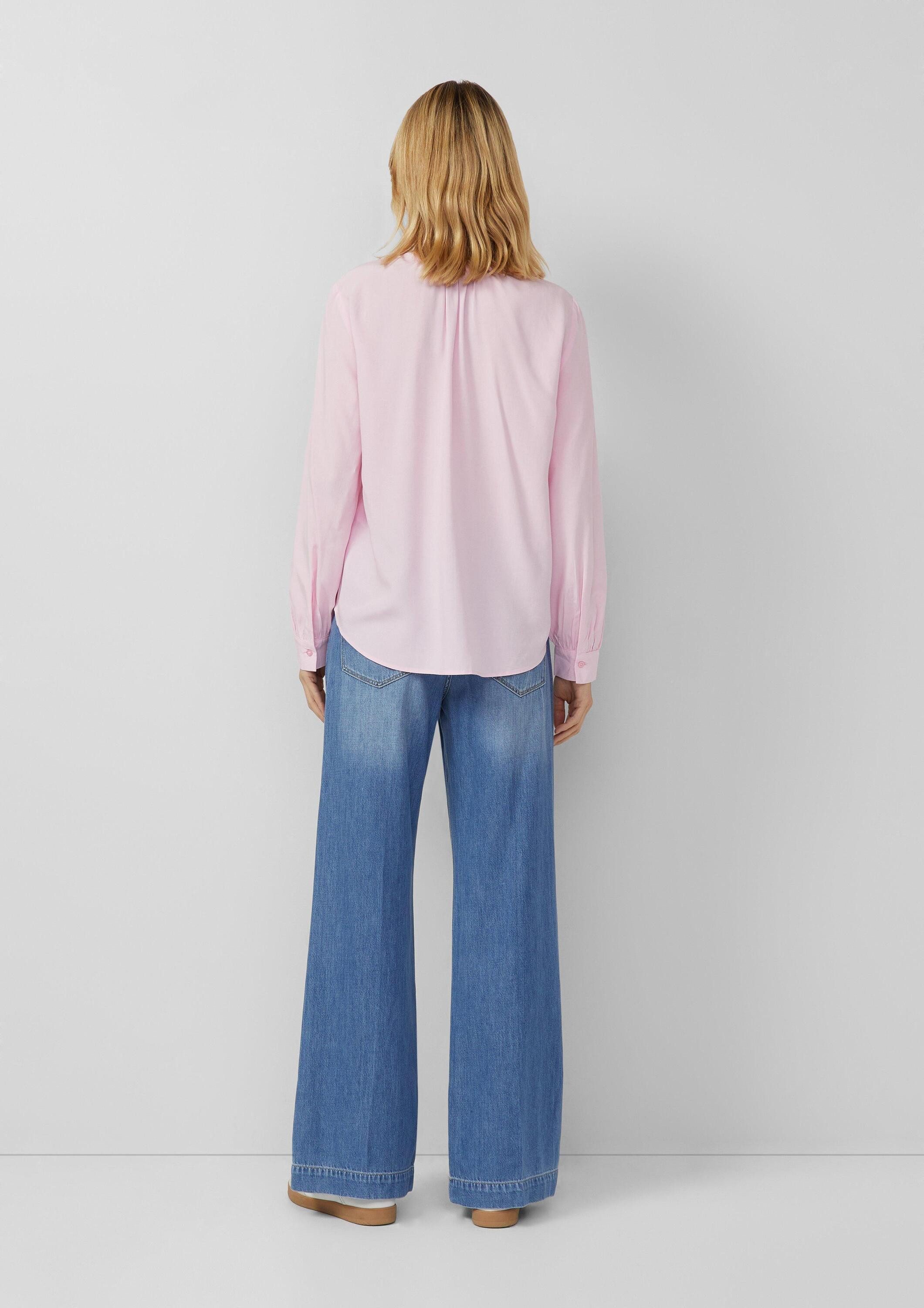 s.Oliver Langarmbluse Bluse Weiche Viskose-Bluse mit Raffung
