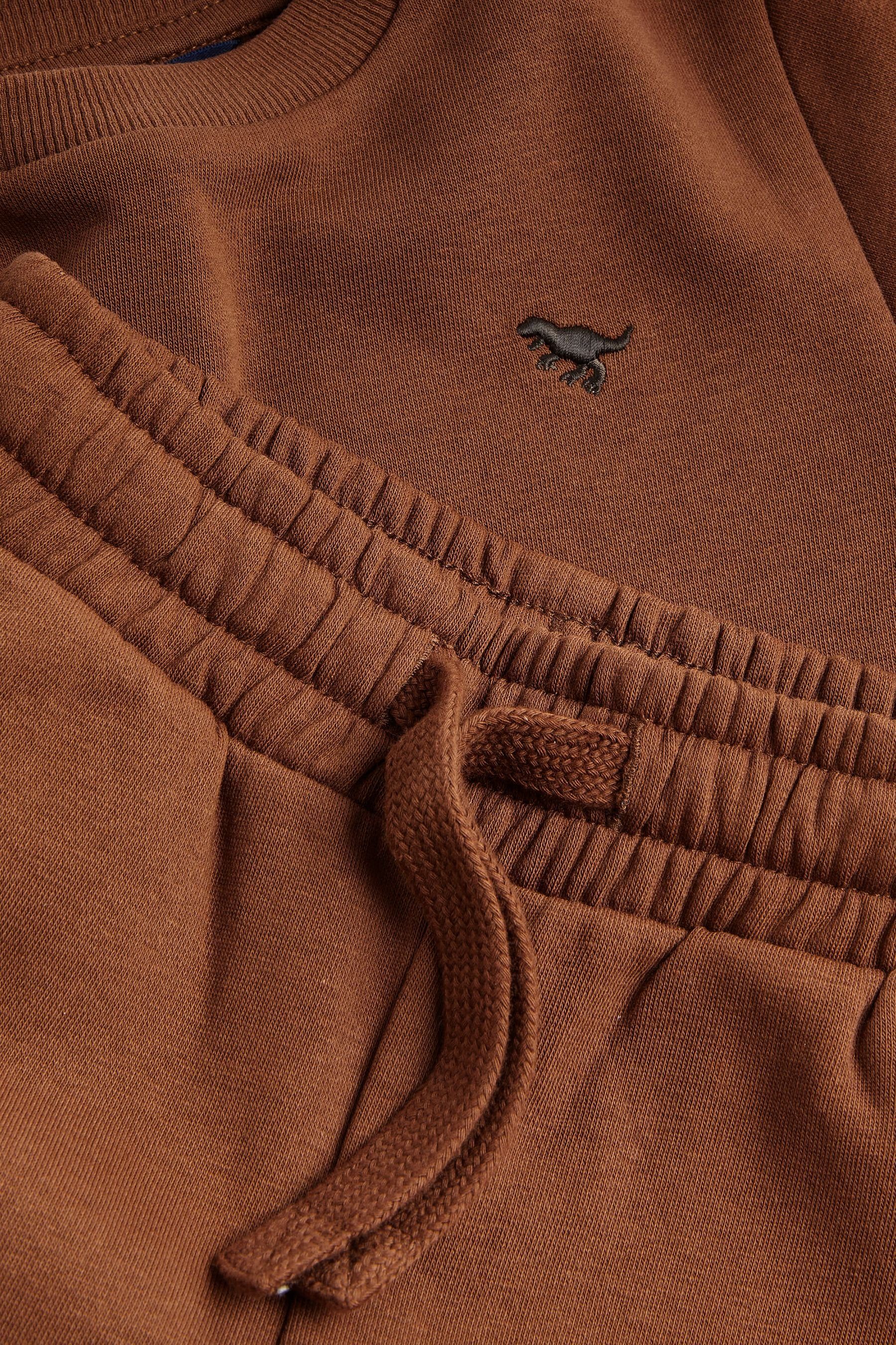 Next Sweatanzug Rundhalspullover und (2-tlg) im aus Set Chocolate Brown Jersey Jogginghose