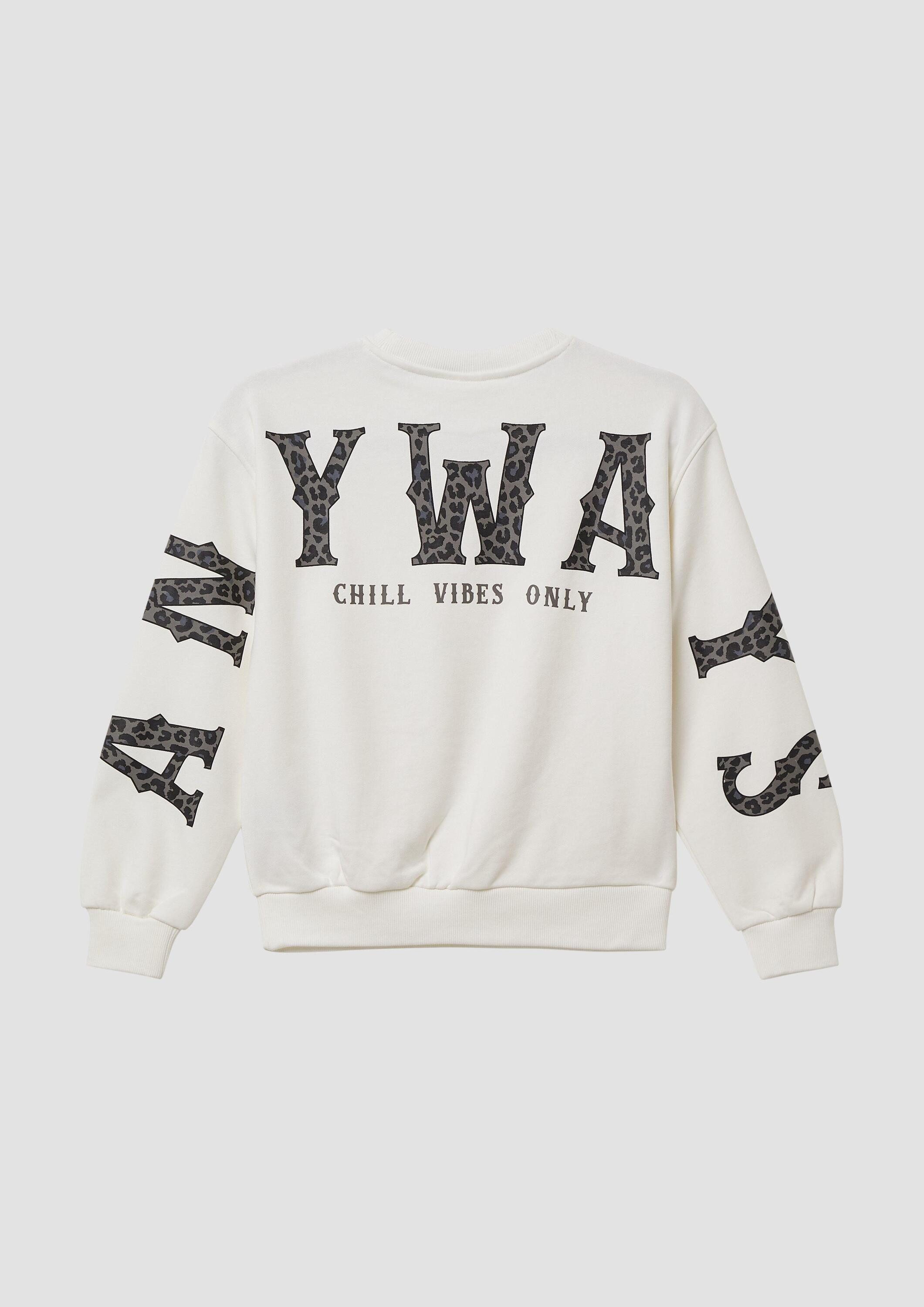 s.Oliver Sweatshirt Sweatshirt Oversize-Sweatshirt mit Print auf Ärmeln und Rücken