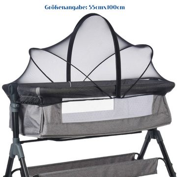 Daisred Moskitonetz Tragbares Insektenschutz für 55x100cm Babybett mit Reißverschluss