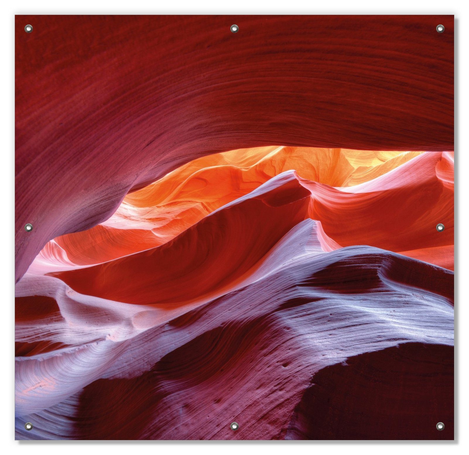 Sonnenschutz Antelop Canyon USA Kalksandsteingebirge in leuchtenden Farben, Wallario, blickdicht, mit Saugnäpfen, wiederablösbar und wiederverwendbar
