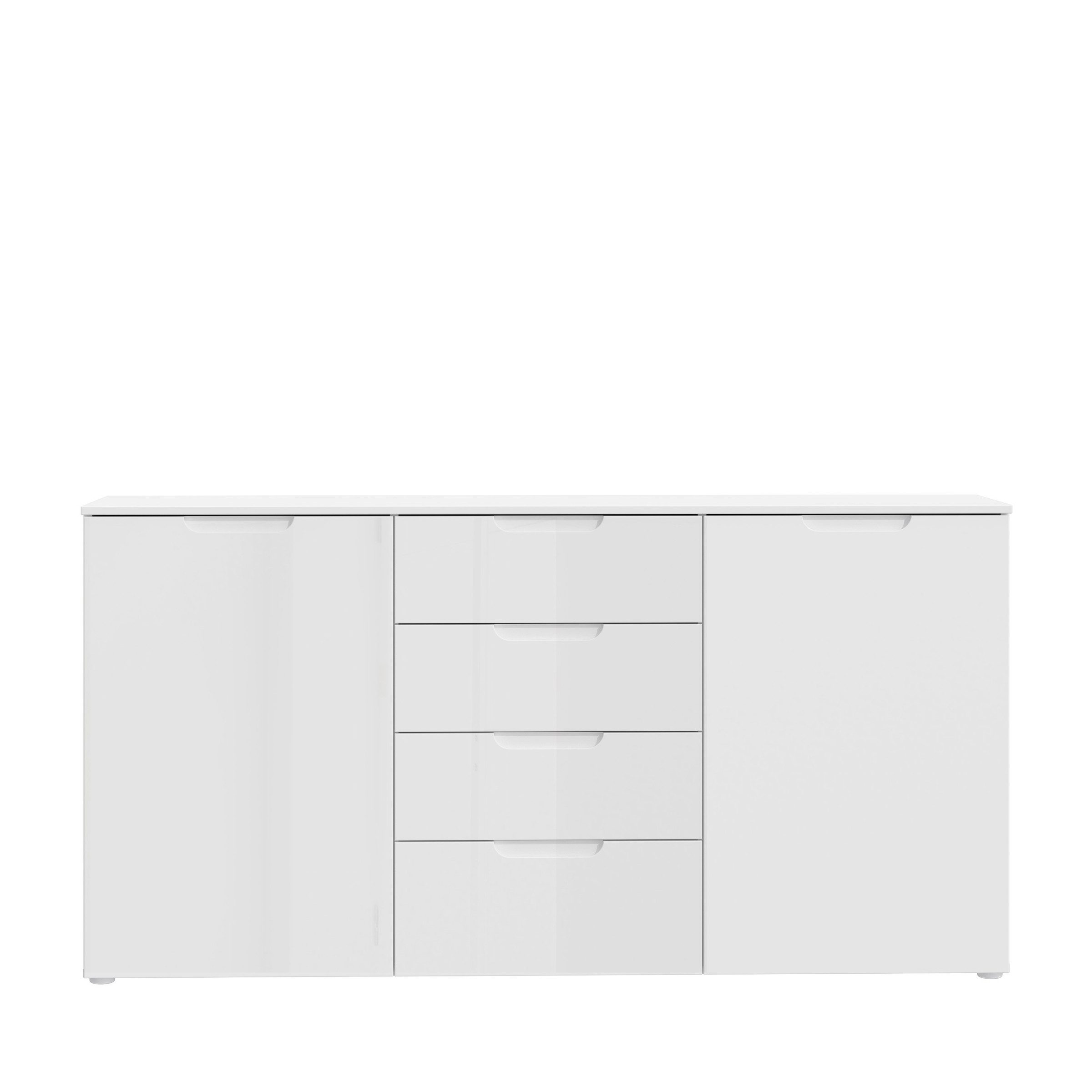 freiraum Sideboard SIENNA, in weißglanz Dekorfolie - 164,8x84,9x34,4cm (BxHxT)