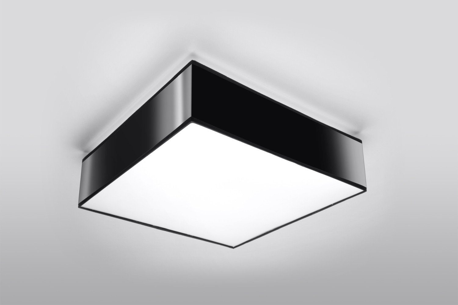 Licht-Erlebnisse Deckenleuchte MITRAS, ohne Leuchtmittel, Deckenlampe Schwarz B35cm L35cm 2-flmg Modern Küche Flur Esszimmer