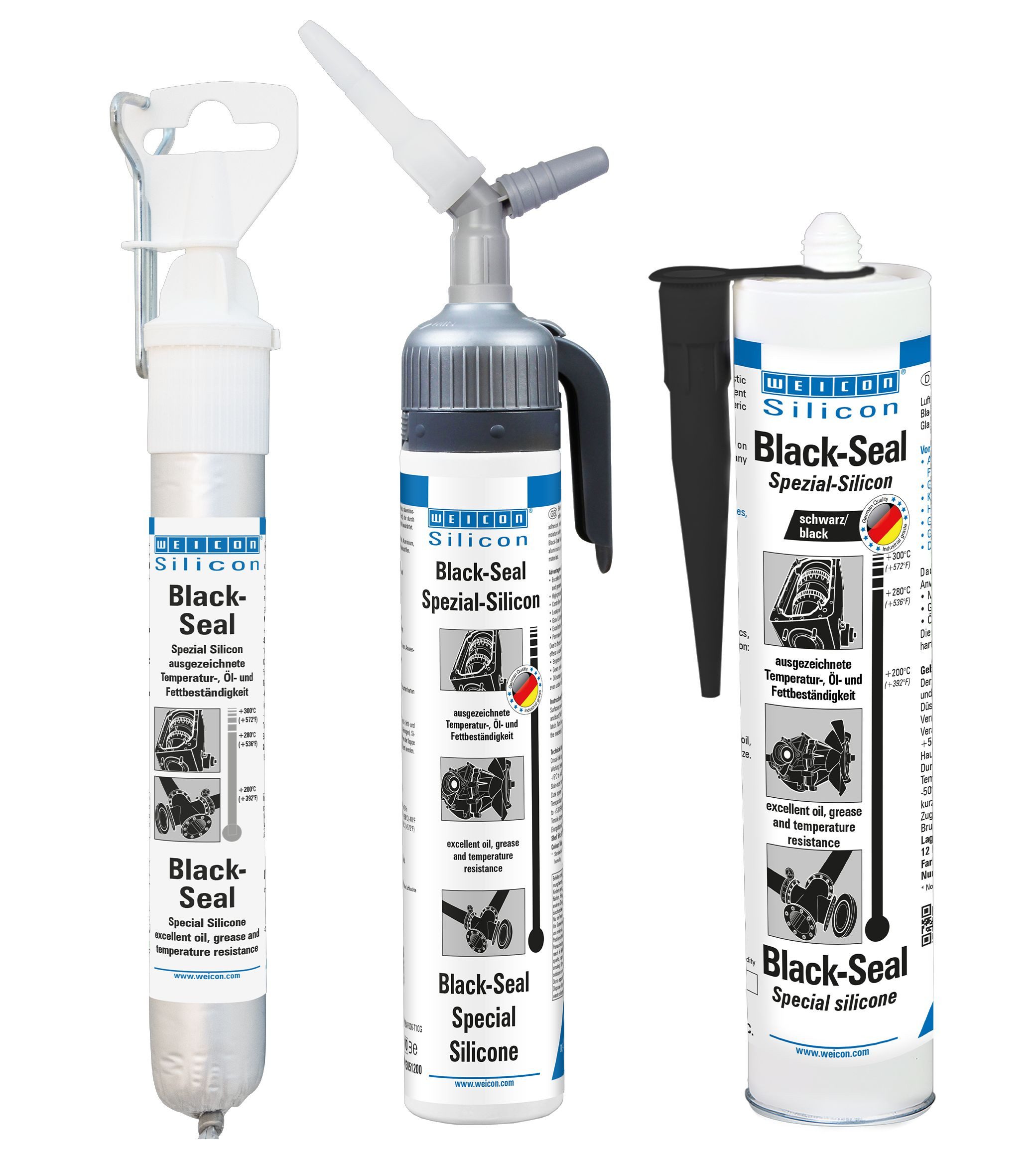 Thumbnail - WEICON Silikon Black-Seal Spezialsilikon, Dichtstoff für ölbeständige Bereiche, Gebrauchsfähig, Extrem öl- und fettbestä...