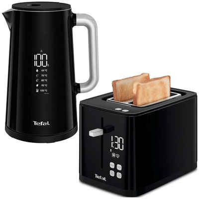 Tefal Wasserkocher KO850810_TT640810, 1.7 l, 1800 W, Frühstücks-Set bestehend aus Wasserkocher & Toaster, LED-Display