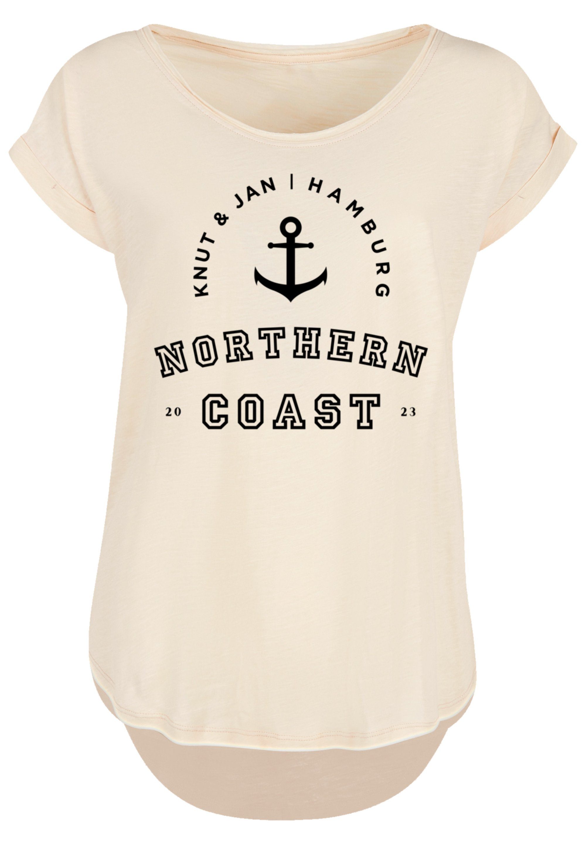 Coast Jan Knut Northern Nordsee F4NT4STIC hohem Sehr mit & weicher Hamburg Tragekomfort Print, Baumwollstoff T-Shirt
