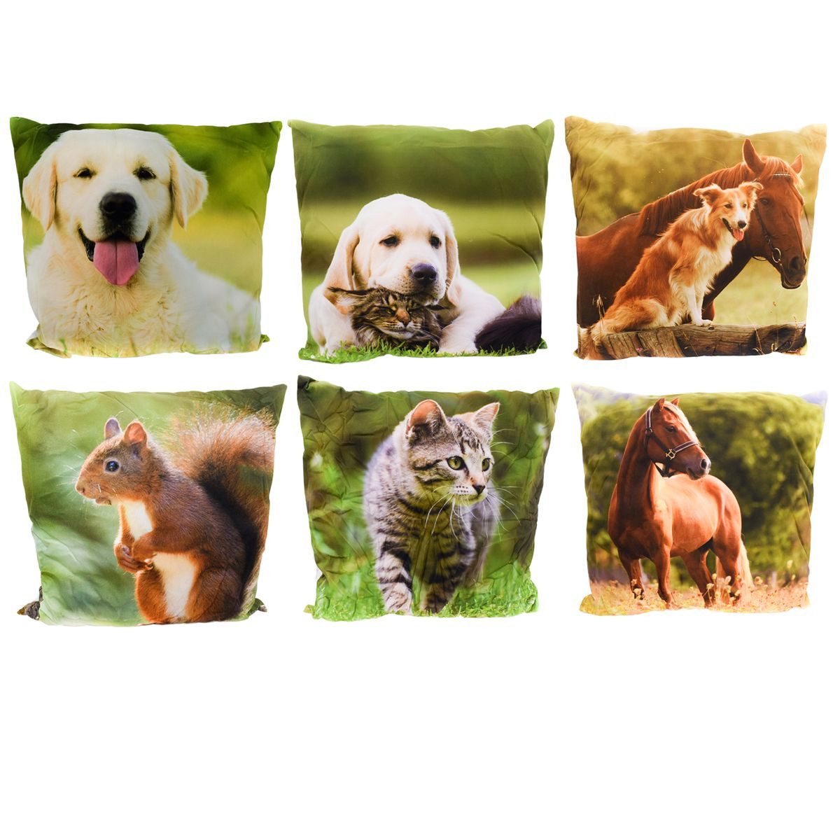 Marabellas Shop Dekokissen Couchkissen 45 x 45 cm Kuschelkissen mit Tiermot günstig online kaufen