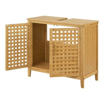 en.casa Waschbeckenunterschrank »Ingarsmö« 2 Türe 60 x 67 x 30 cm Bambus Natur