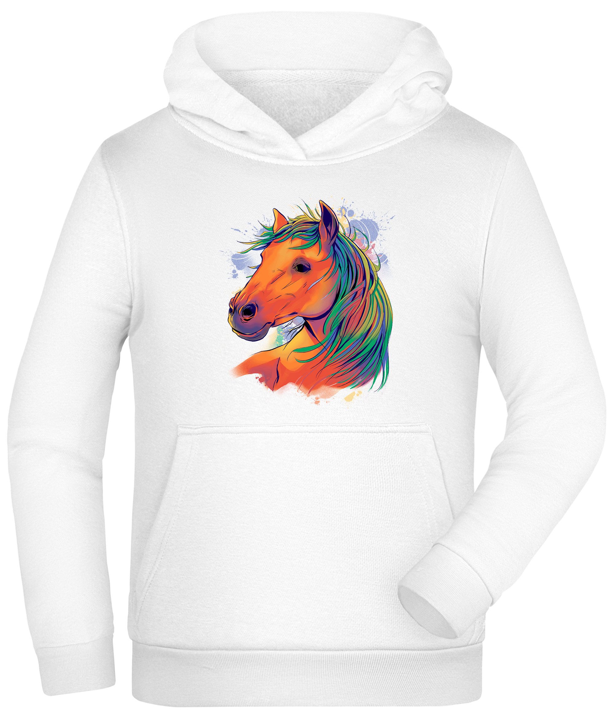 Hoodie Kinder Kapuzen Sweatshirt Pferde Hoodie Pferdekopf in Ölfarben