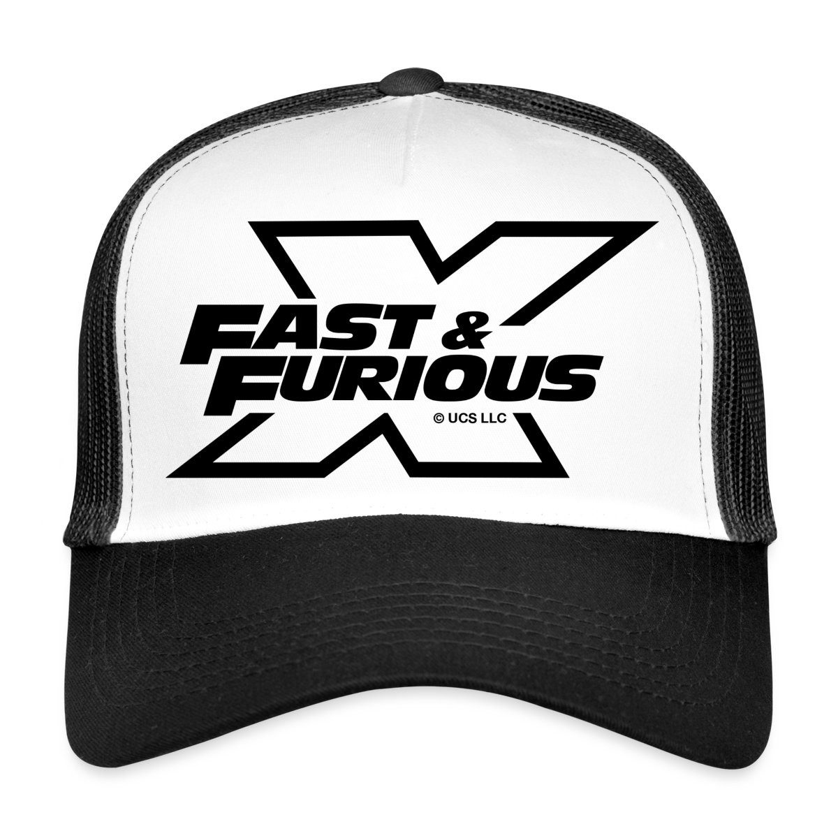 Spreadshirt Trucker Cap Fast and Furious 10 Logo mit X schwarz Trucker Cap (1-St)